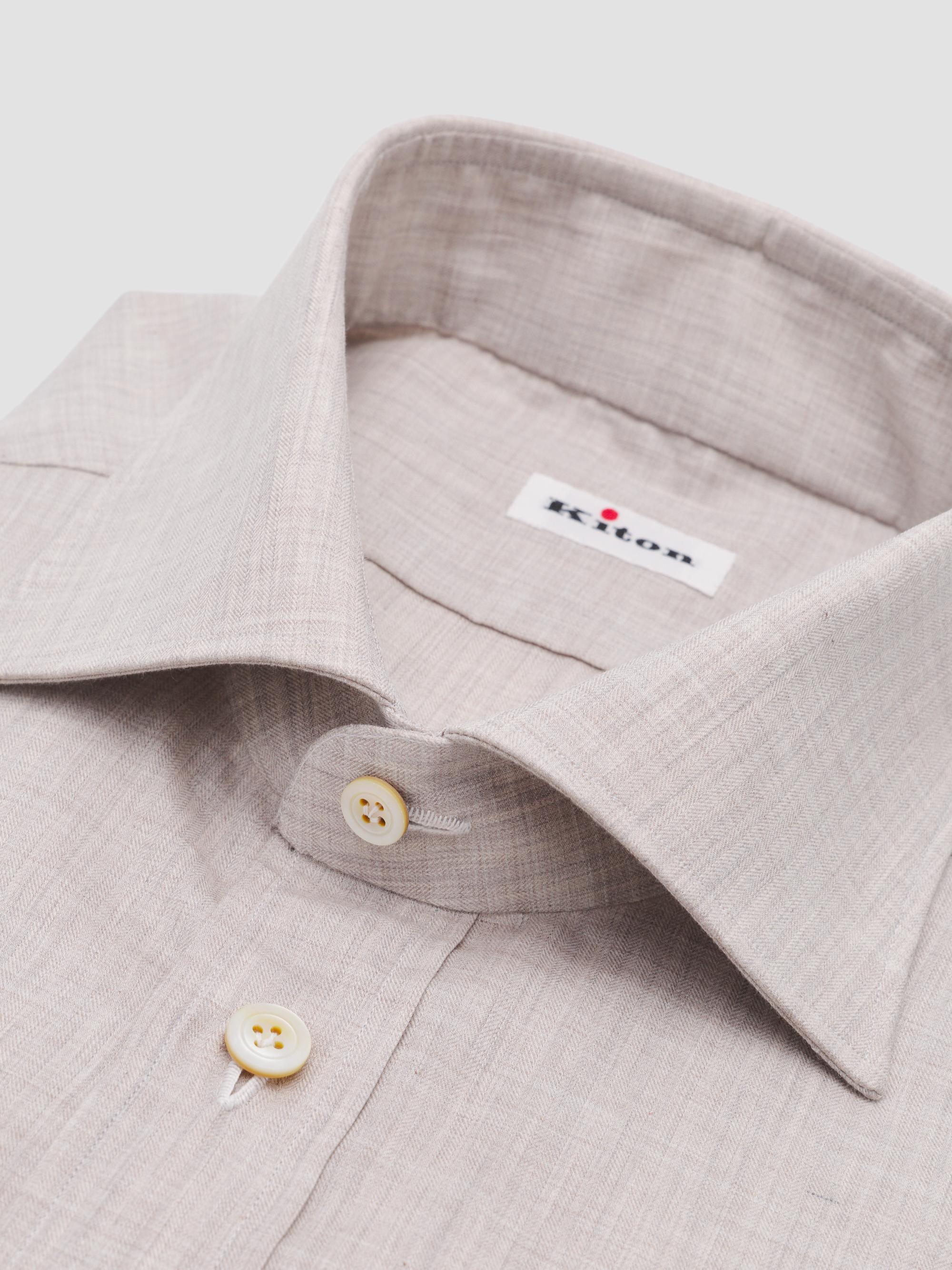 Kiton Men's Cotton Button-Front Shirt - Beige | Thumbnail 2