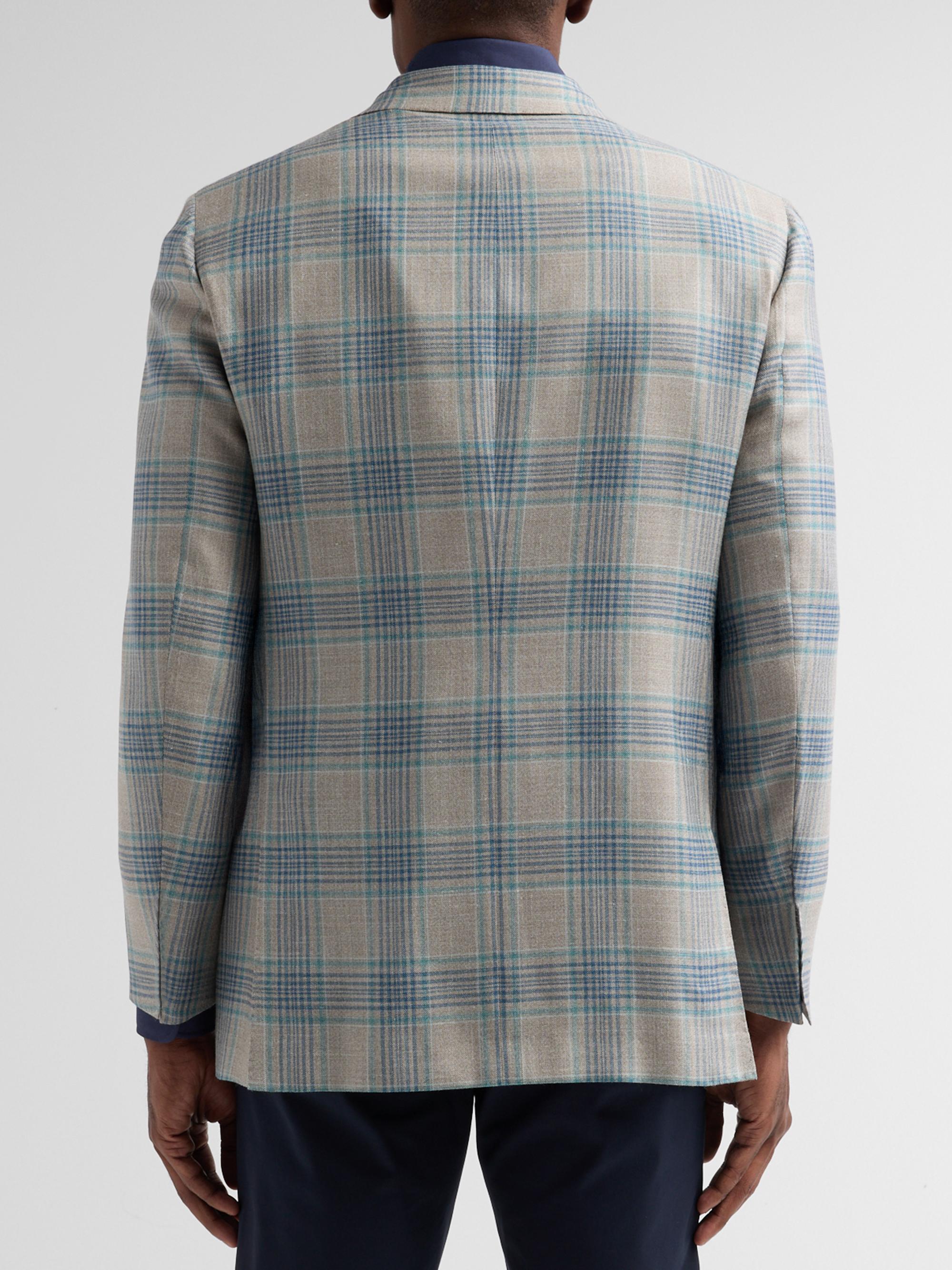 Kiton Men's Cashmere Plaid Two-Button Sport Coat - Medium Grey | Thumbnail 3