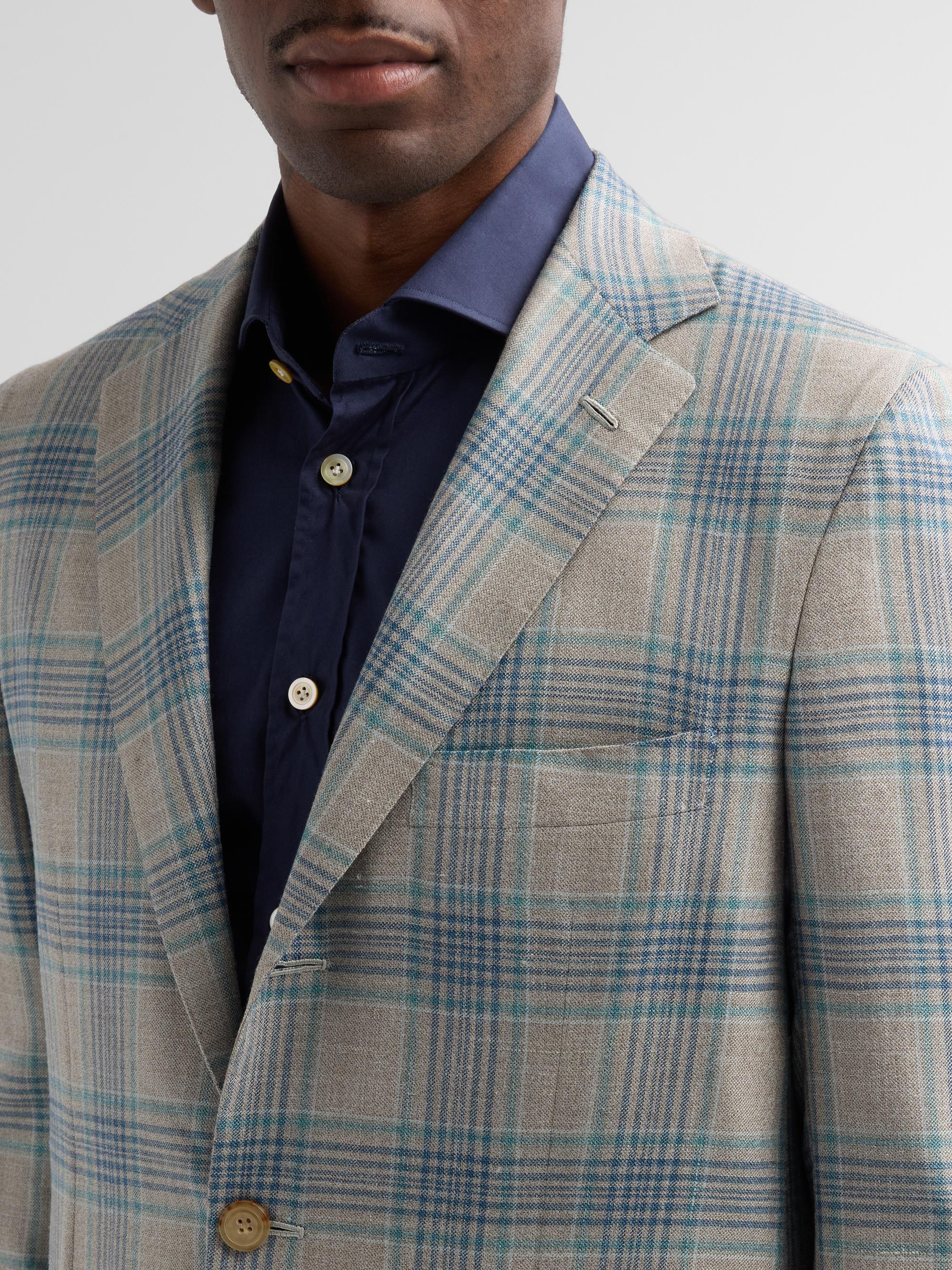 Kiton Men's Cashmere Plaid Two-Button Sport Coat - Medium Grey | Thumbnail 5