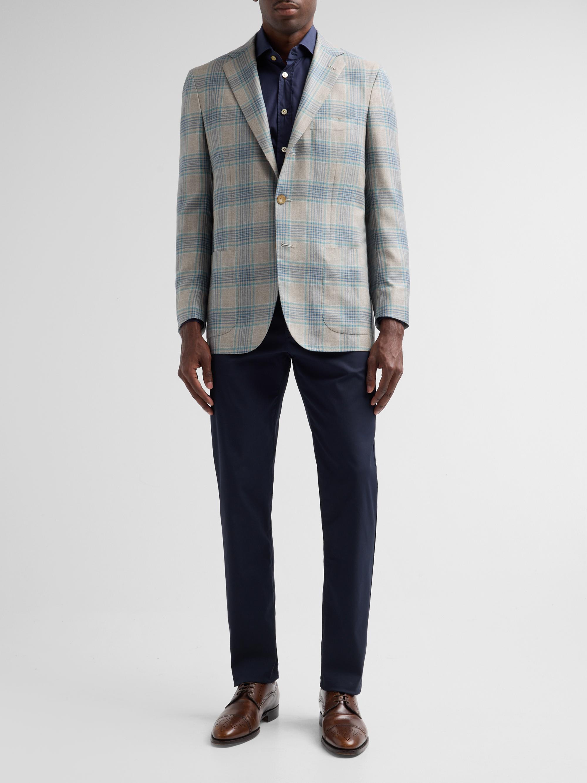 Kiton Men's Cashmere Plaid Two-Button Sport Coat - Medium Grey | Thumbnail 2