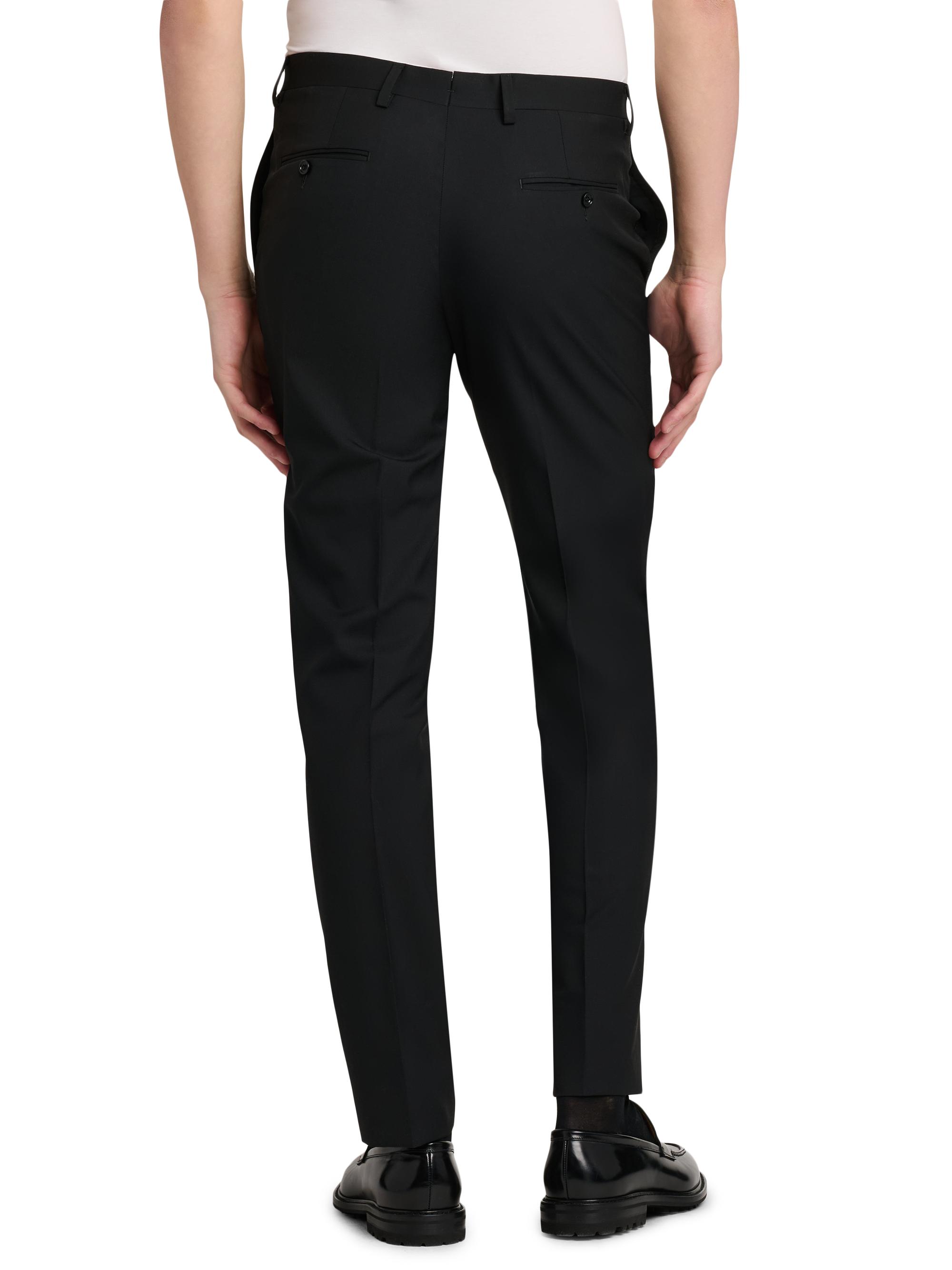 Kiton Men's Stretch-Cotton Slim-Fit Trousers - Black | Thumbnail 3