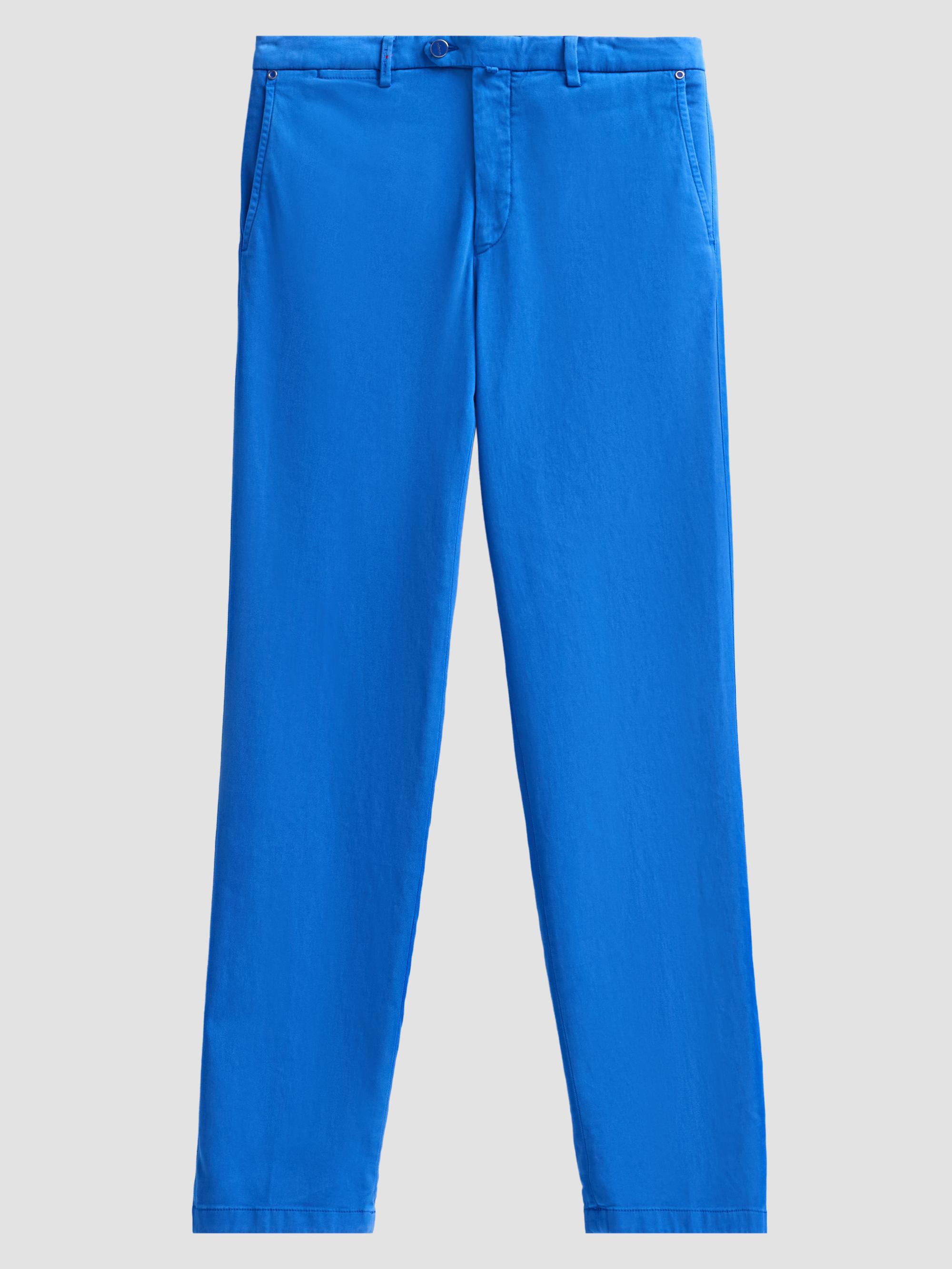 Kiton Men's Stretch Tapered Leg Flat-Front Trousers - Corn Flower Blue