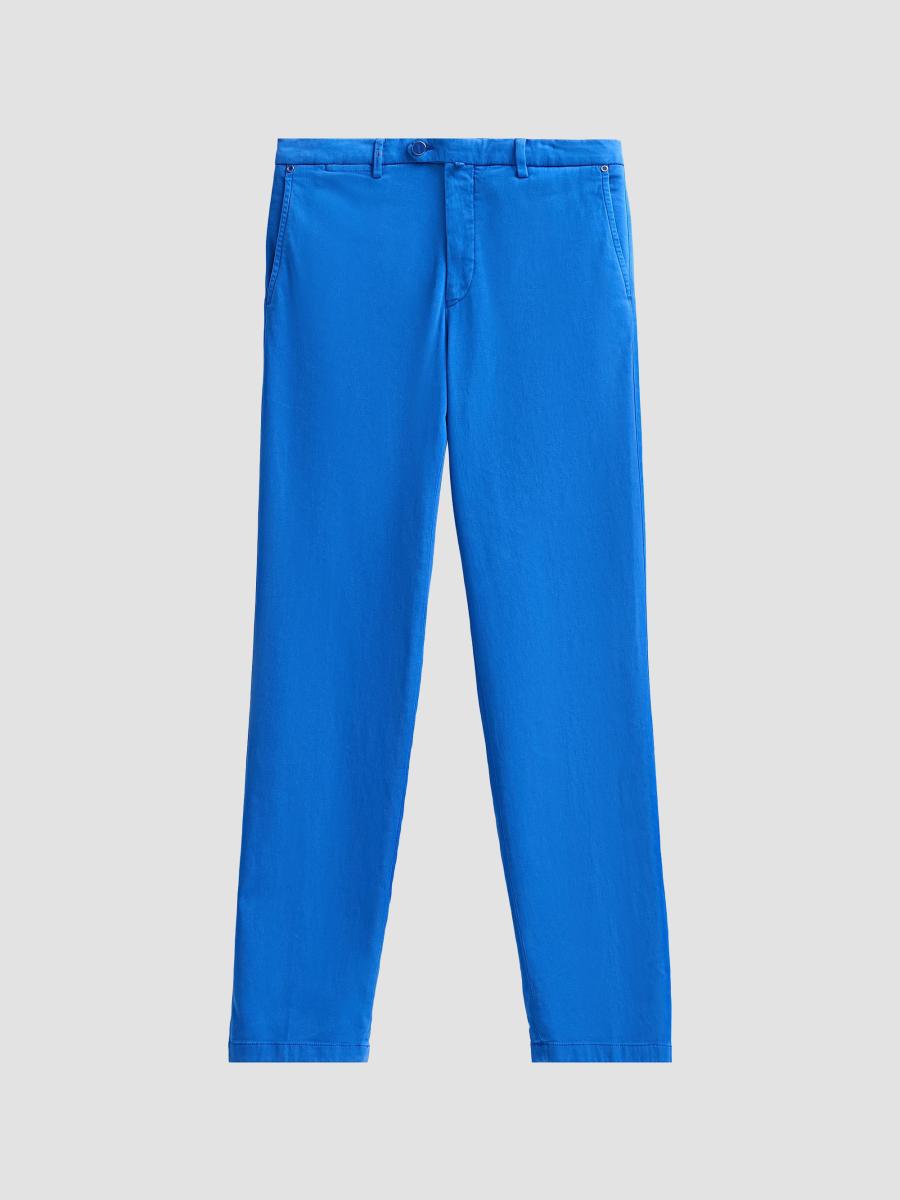 Kiton Men's Stretch Tapered Leg Flat-front Trousers In Blue