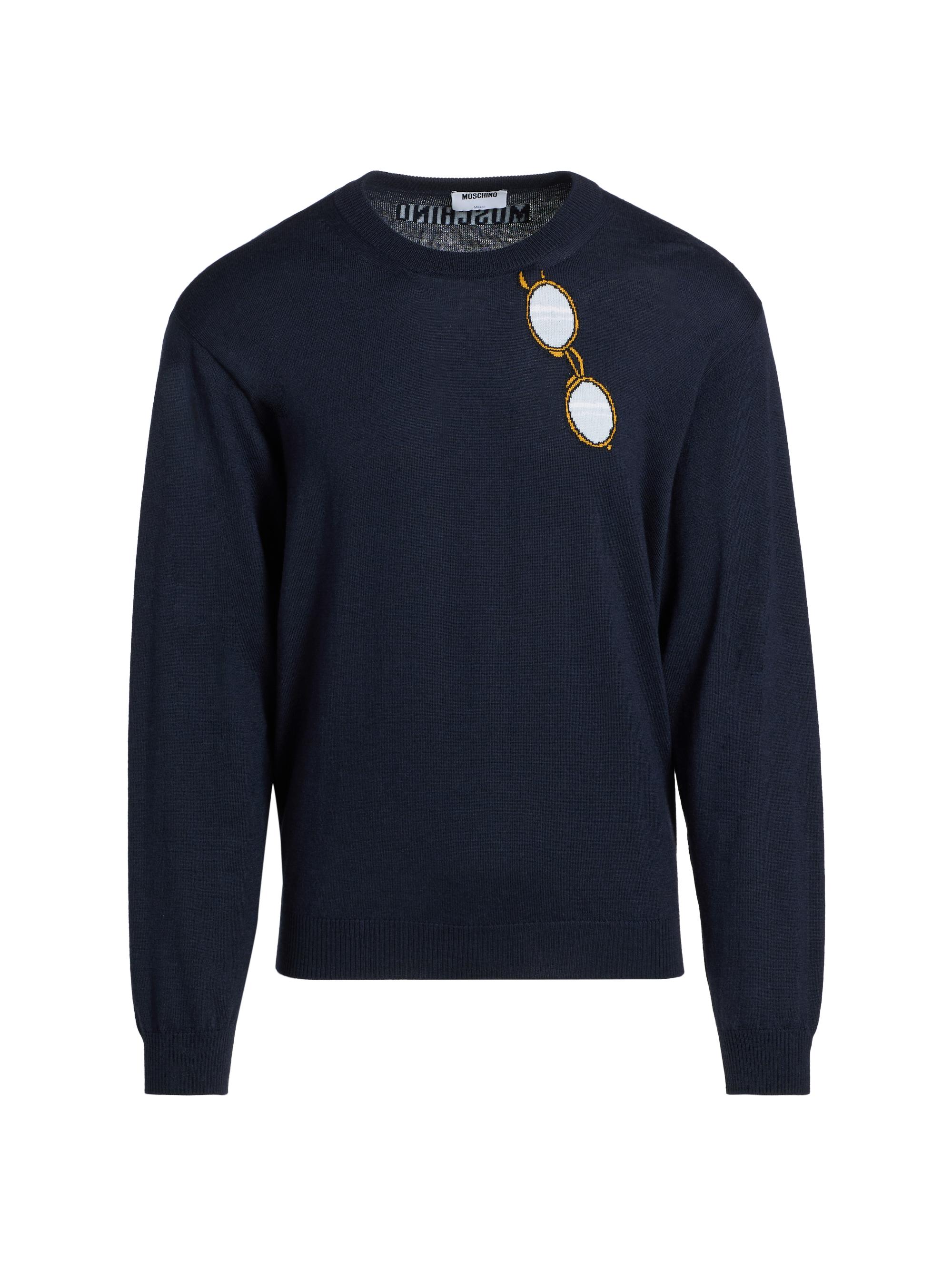 Moschino Men's Sunglasses Trompe L'Oeil Wool Sweater - Dark Blue