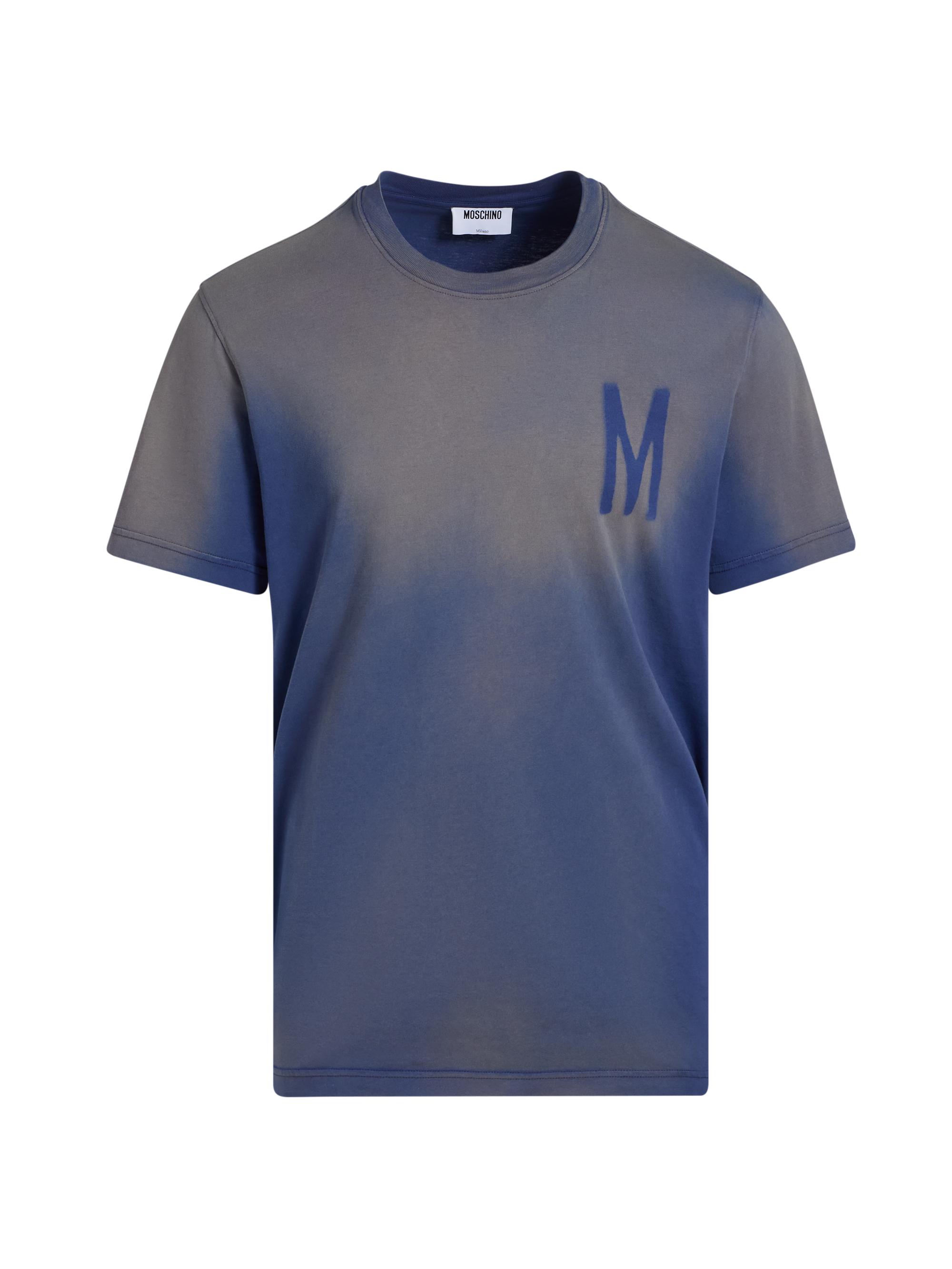 Moschino Men's Monogram Logo Cotton T-Shirt - Blue