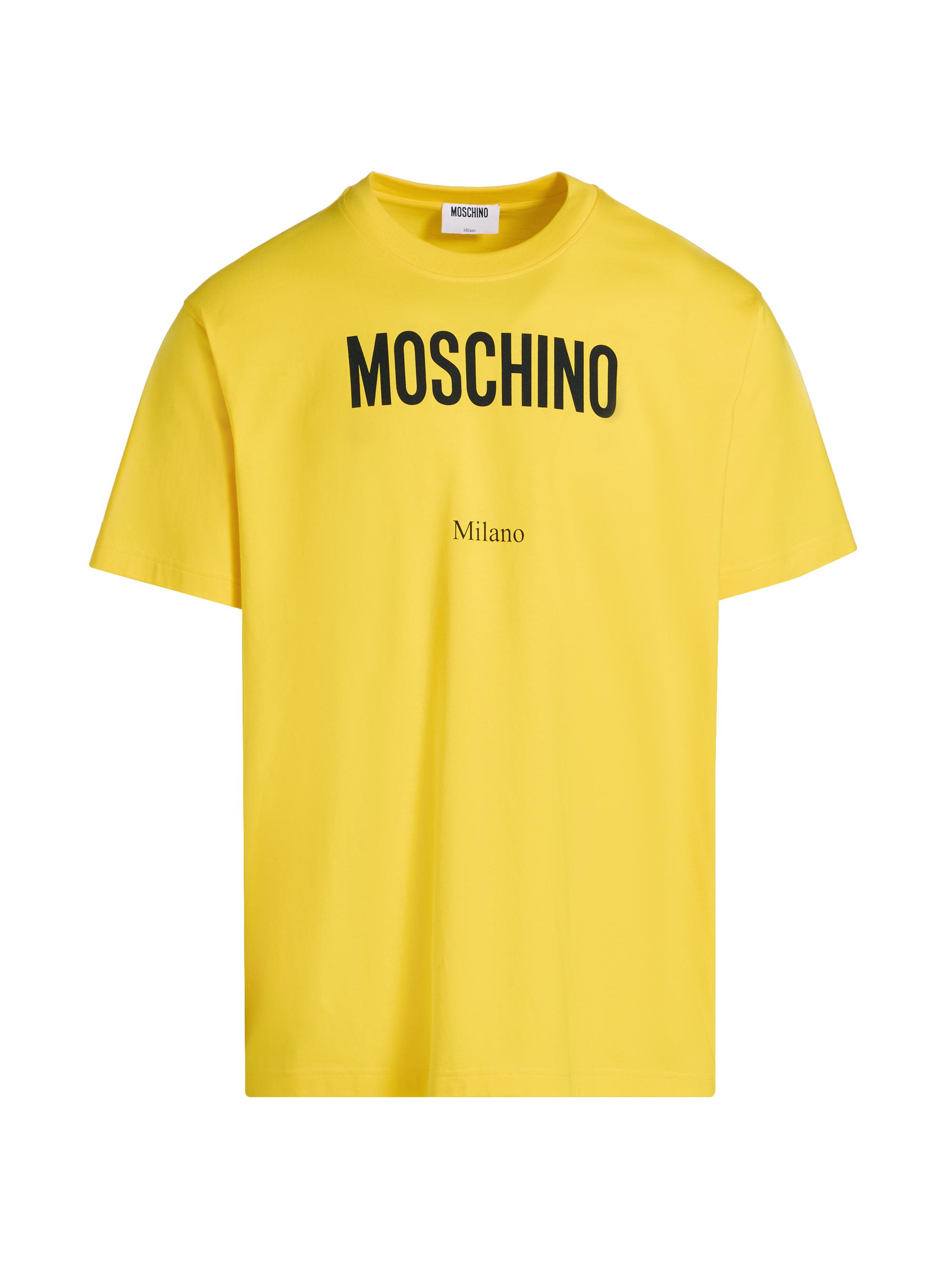 Moschino Men's Logo Cotton Crewneck T-Shirt - Yellow