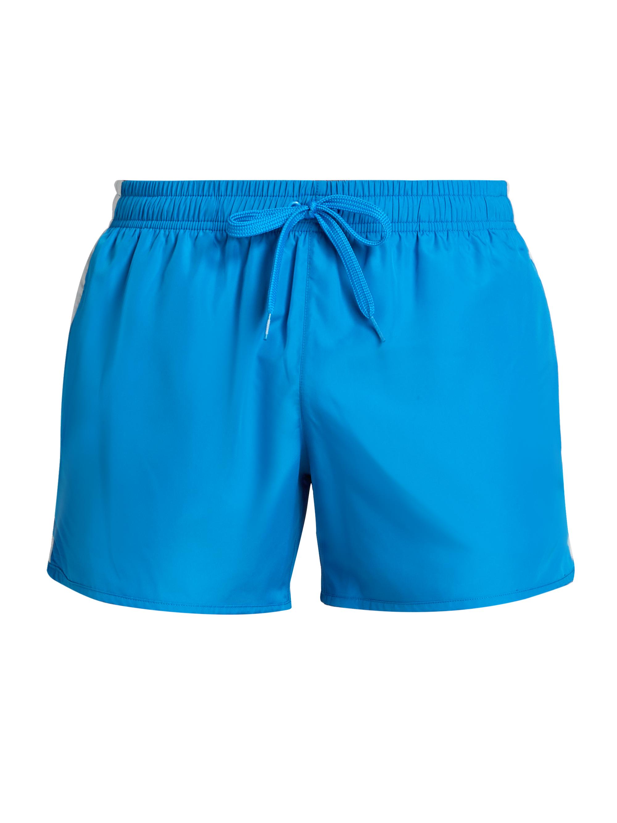 Moschino Men's Striped Drawstring Swim Shorts - Blue