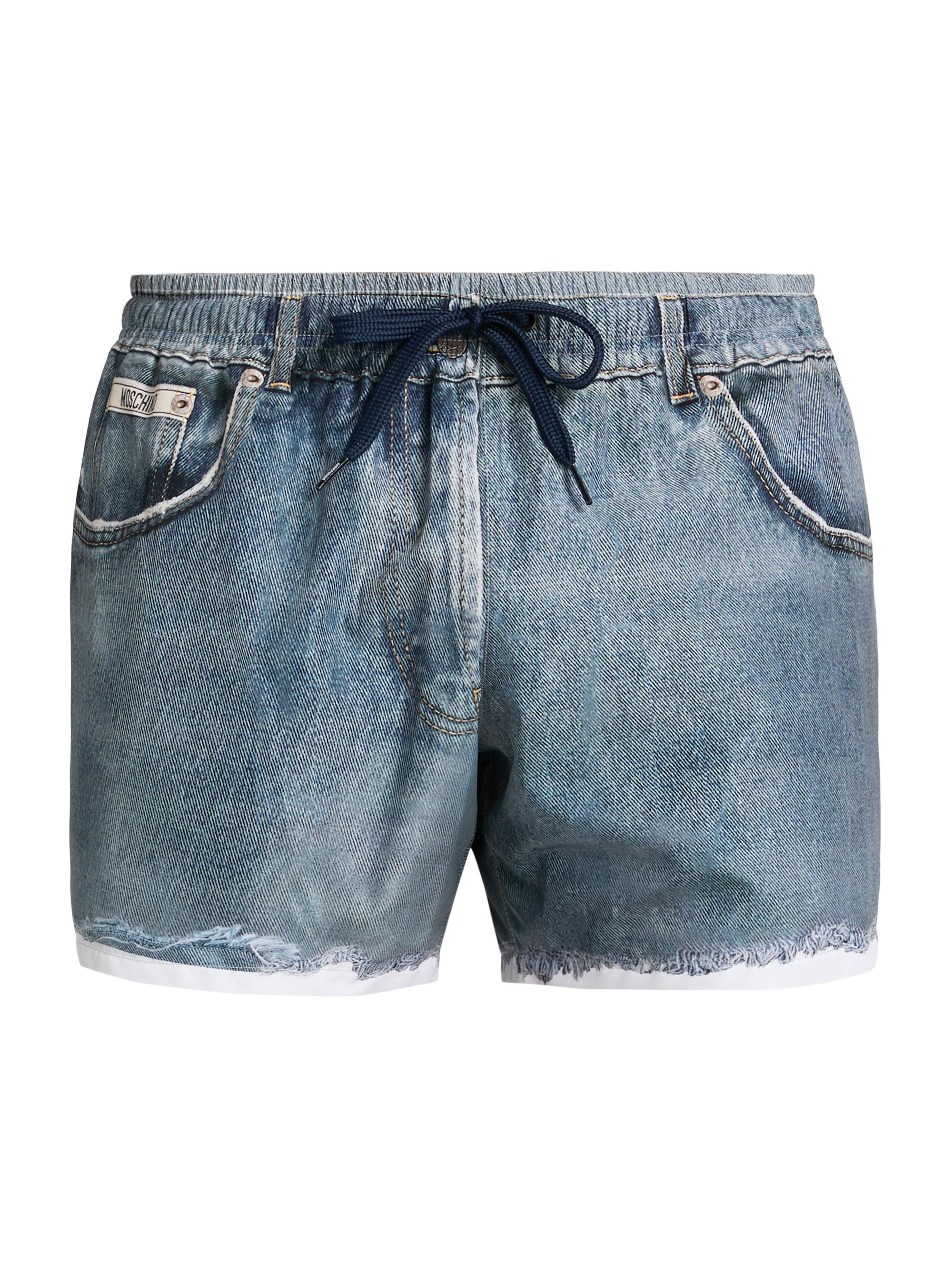Moschino Men's Denim Trompe L'Oeil Swim Shorts - Blue