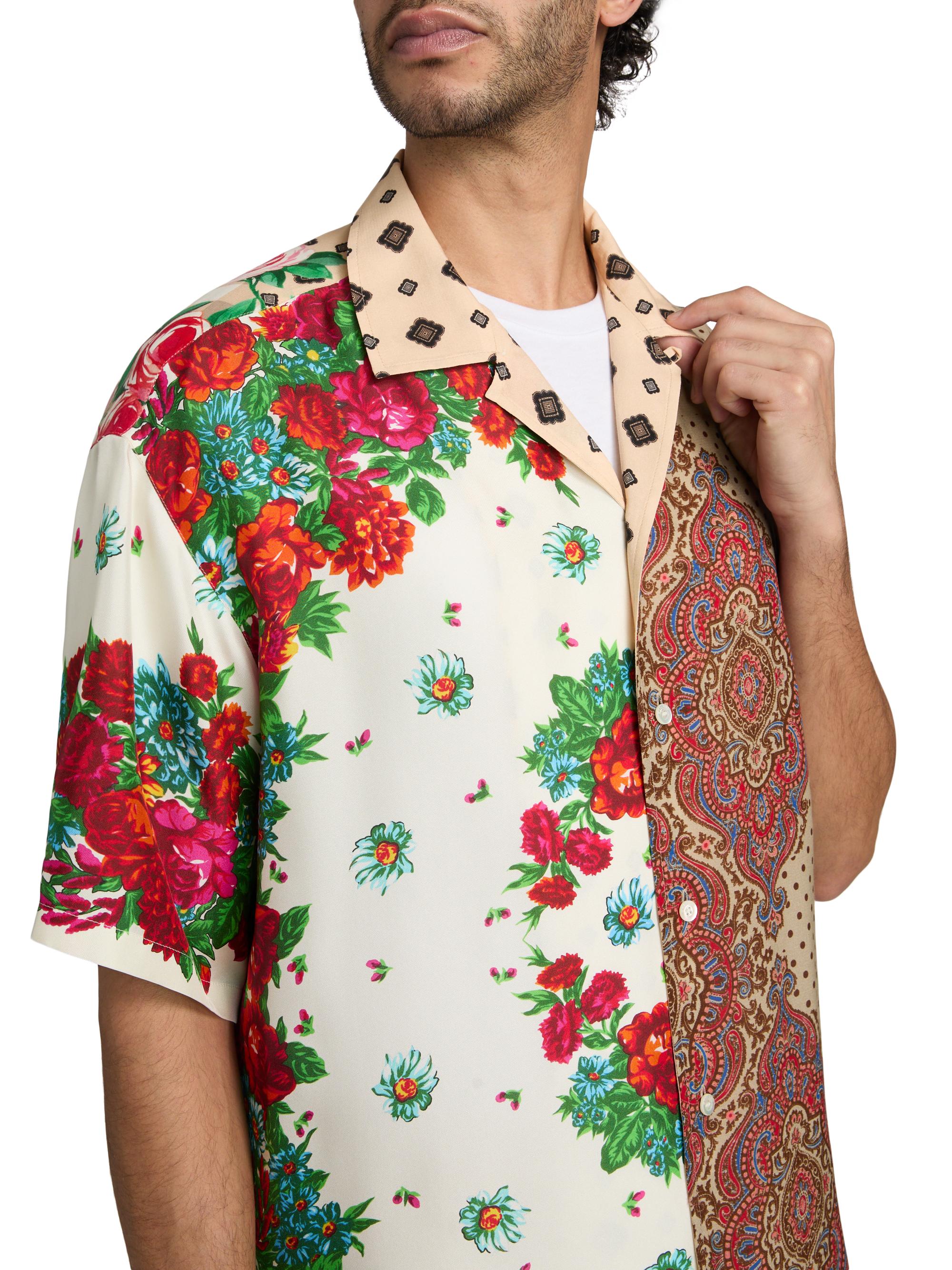 Moschino Spliced Silk Camp Shirt | Saks Fifth Avenue