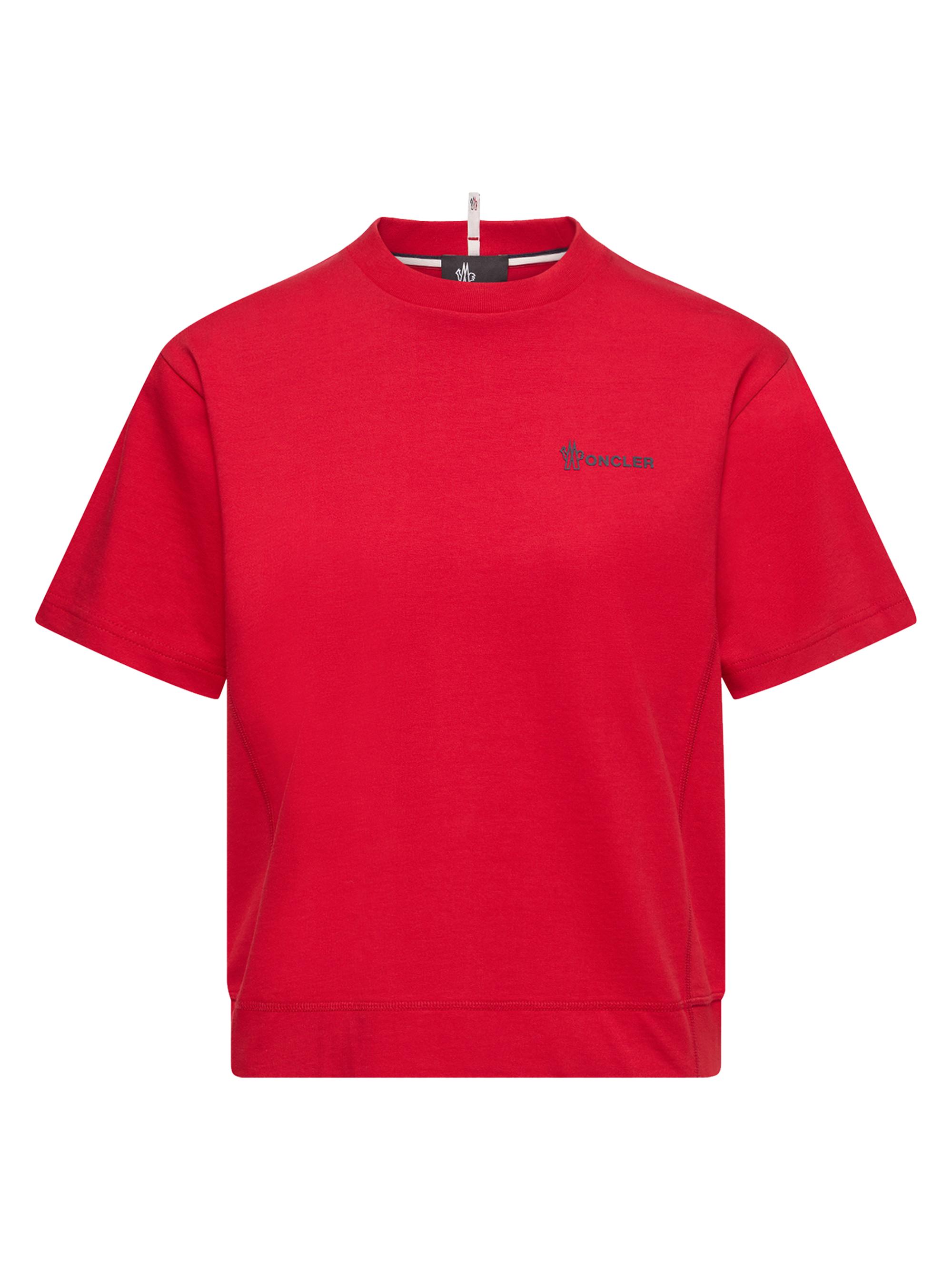 Moncler Grenoble Women's Crew-Neck T-Shirt in Cotton - Red