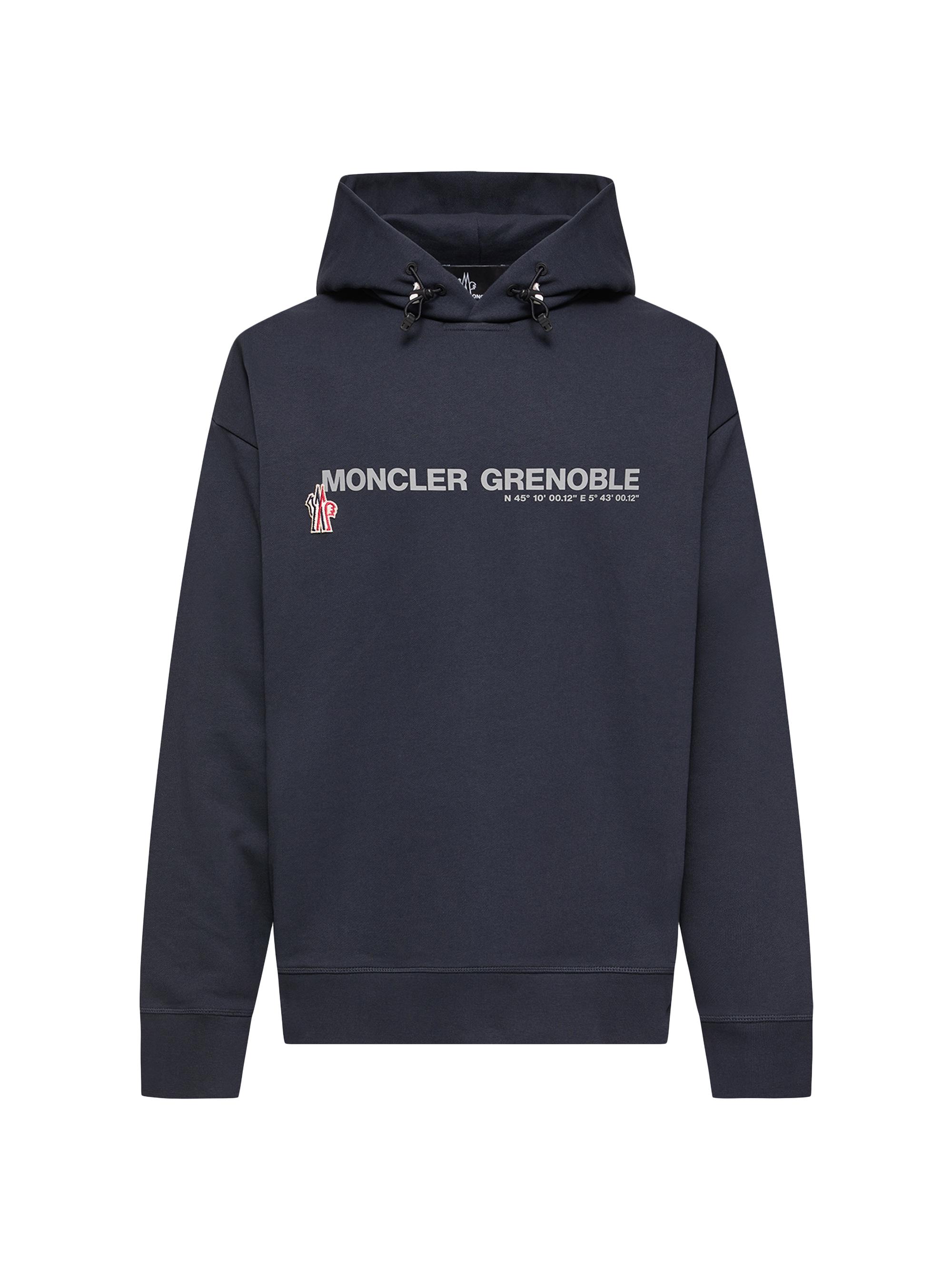 Moncler Grenoble Men's Hooded Sweatshirt in Cotton Fleece - Navy Blue