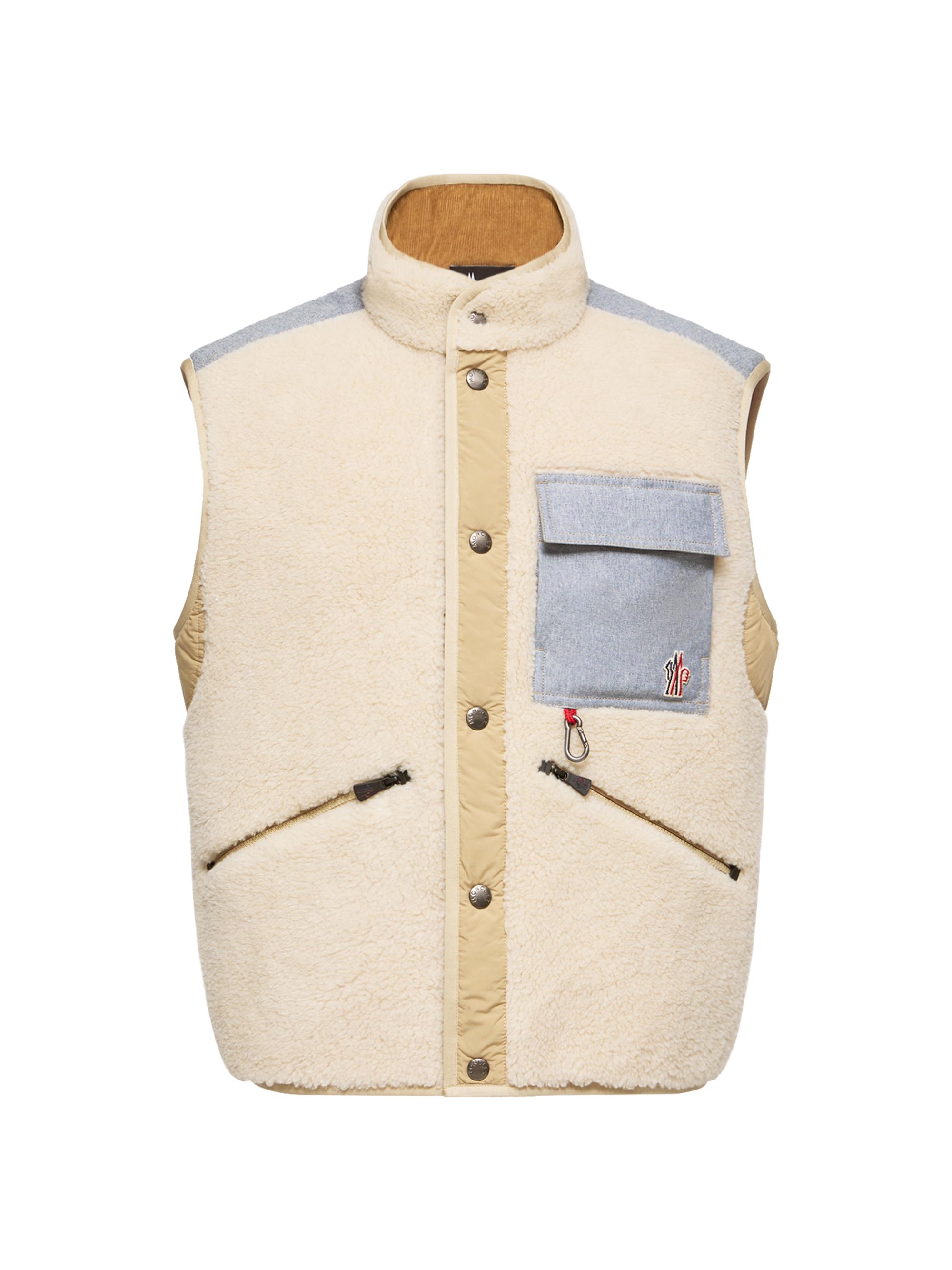 Moncler Grenoble Men's Vest in Teddy & Chambray - Light Beige