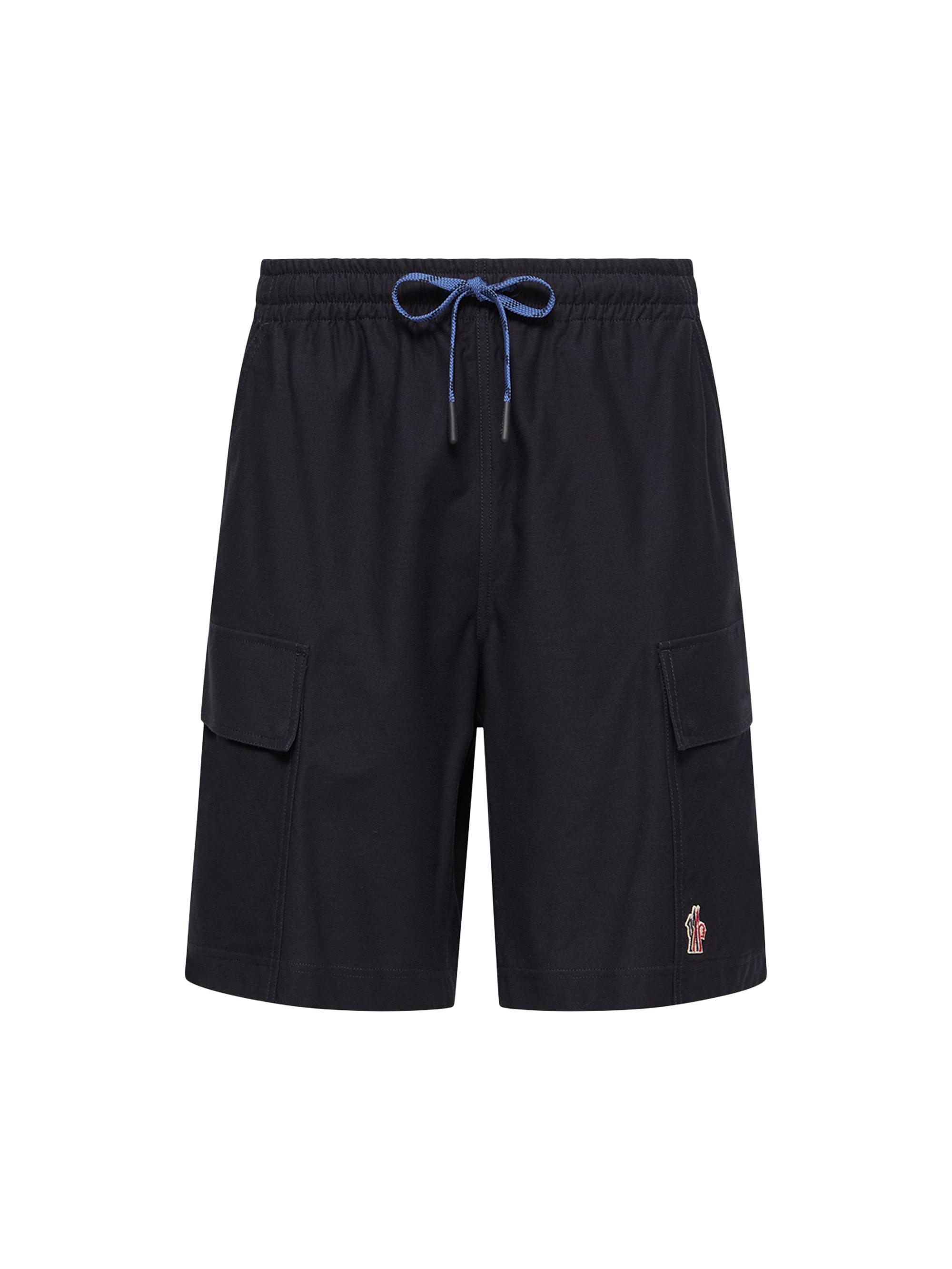 Moncler Grenoble Men's Shorts in Cotton Gabardine - Navy Blue