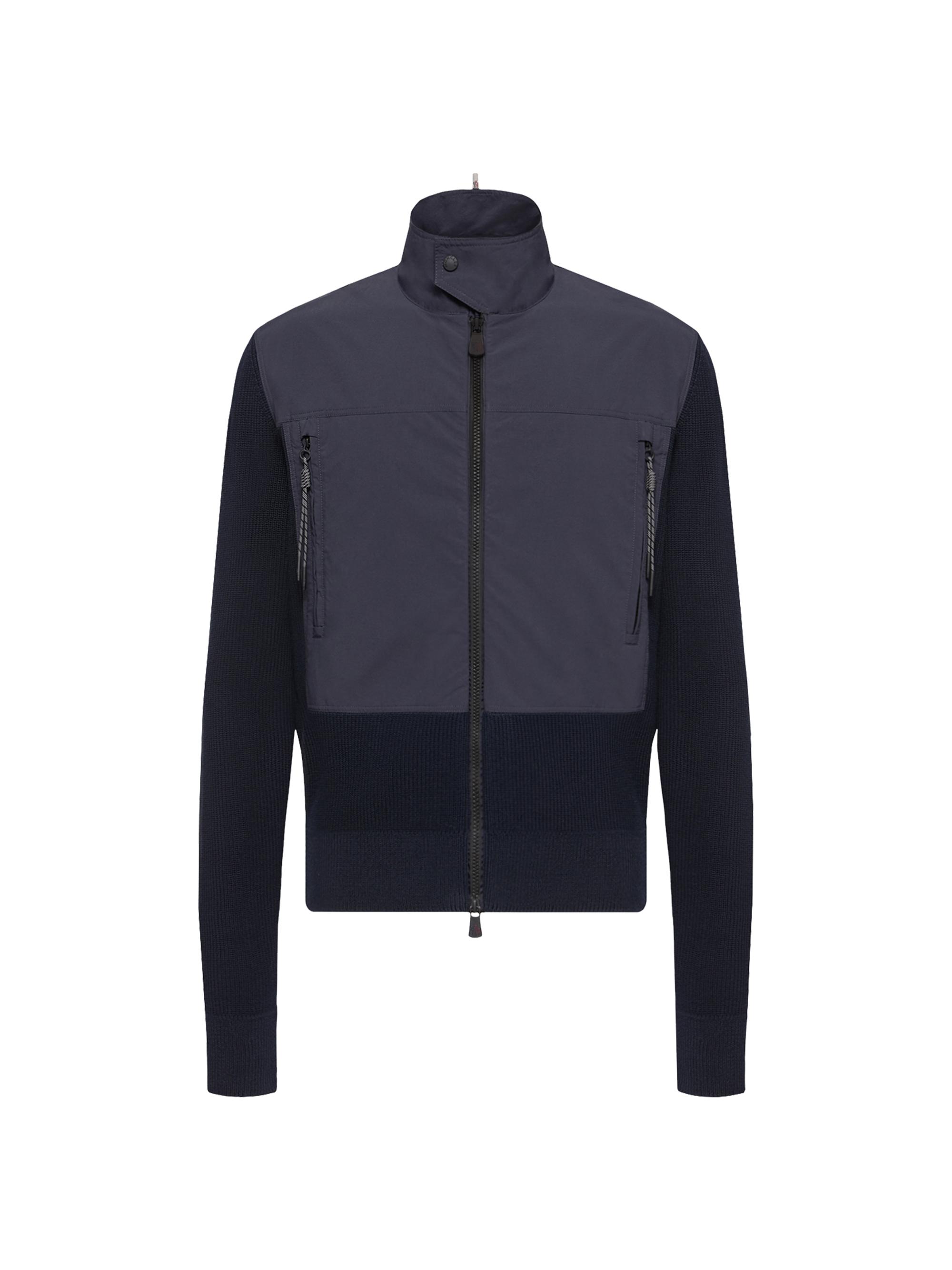 Moncler Grenoble Men's Down-Filled Cardigan in Cotton - Navy Blue