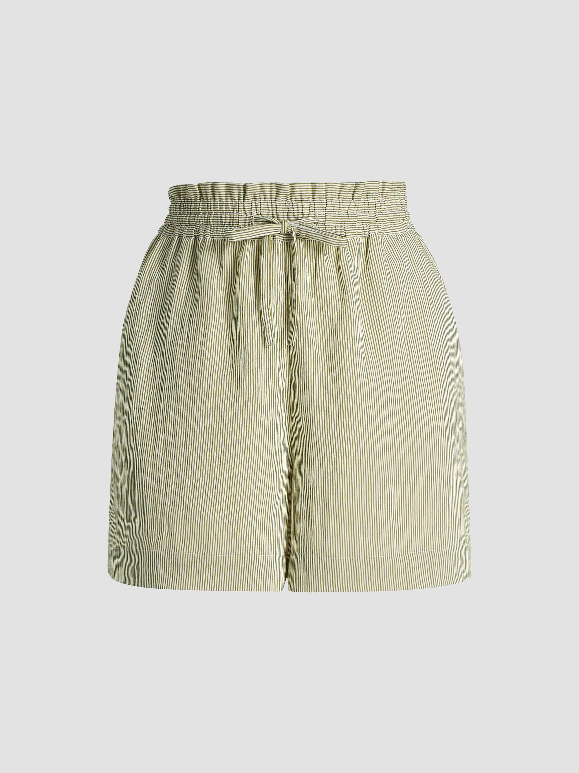 Derek Lam 10 Crosby Women's Belen Striped Shirting Shorts - Fatigue Stripe | Thumbnail 8