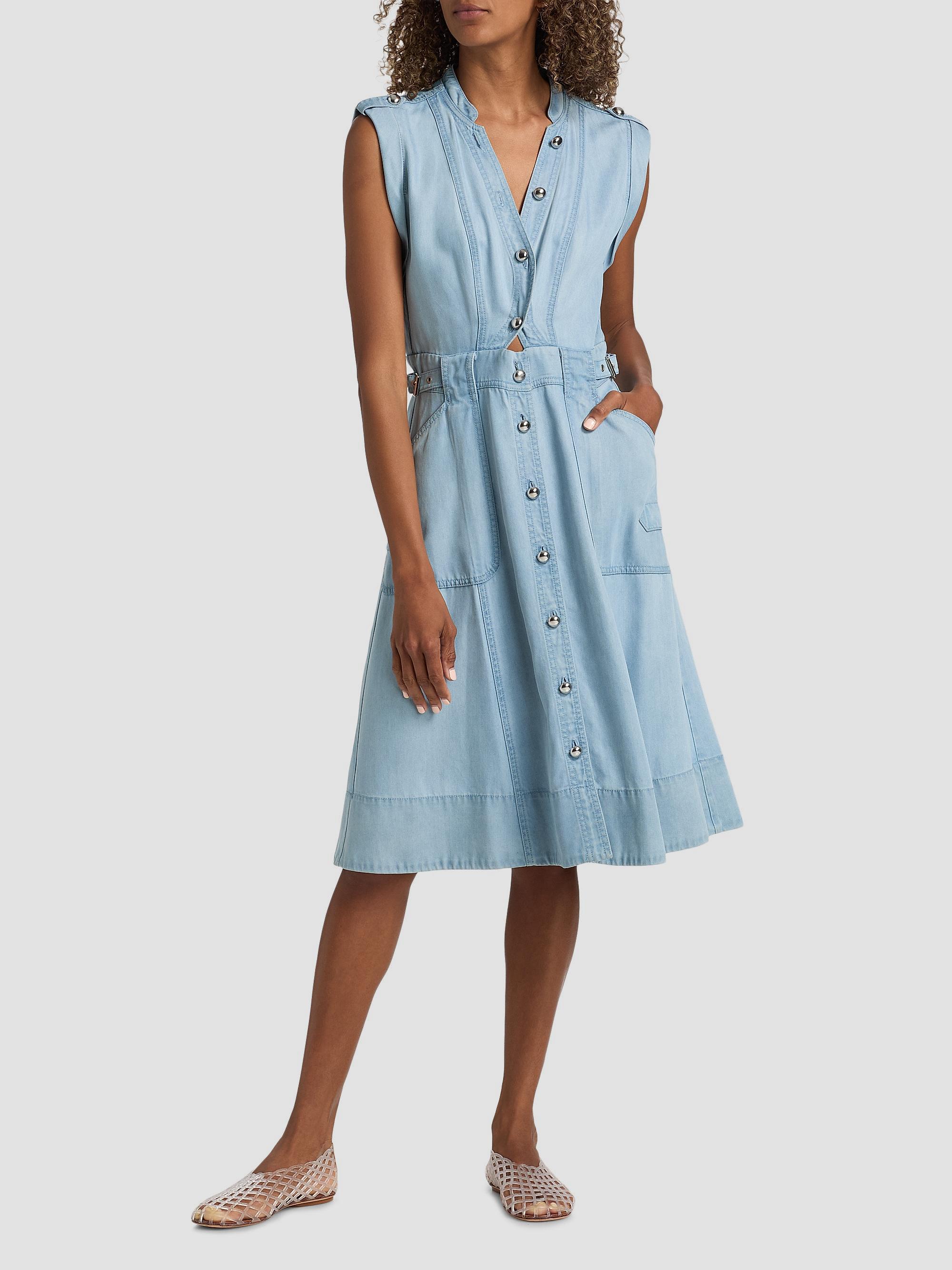 Derek Lam 10 Crosby Penelope Denim Button-Front Midi-Dress | Saks