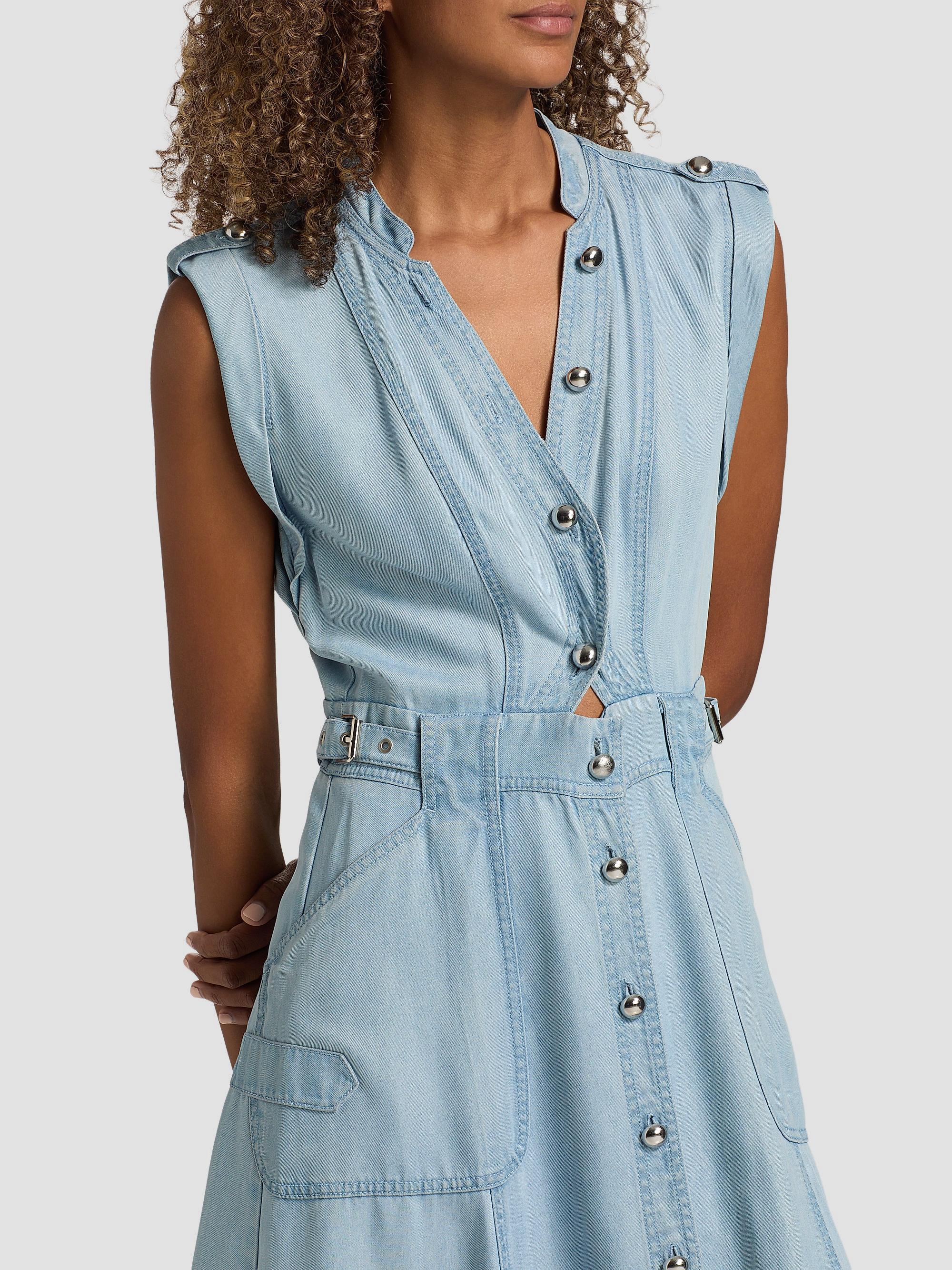 Derek Lam 10 Crosby Penelope Denim Button-Front Midi-Dress | Saks