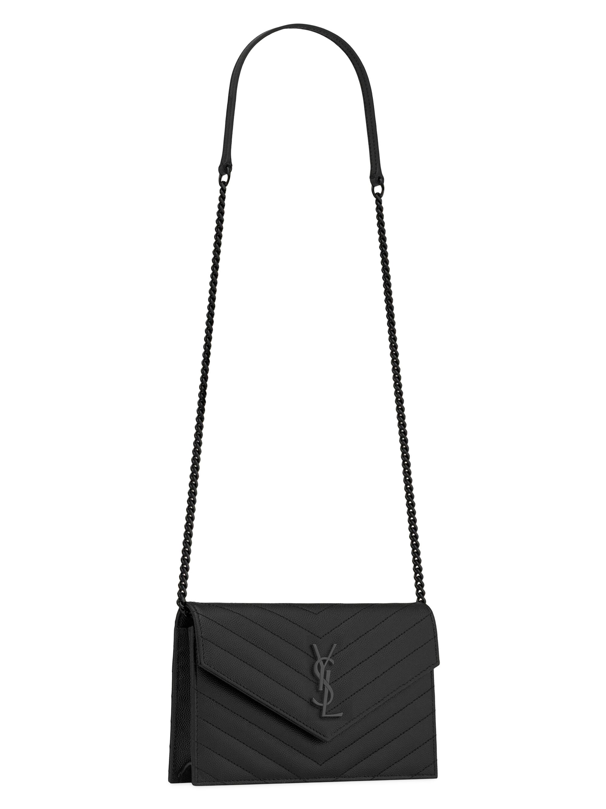 Cassandre Envelope Chain Wallet in Grain de Poudre Leather