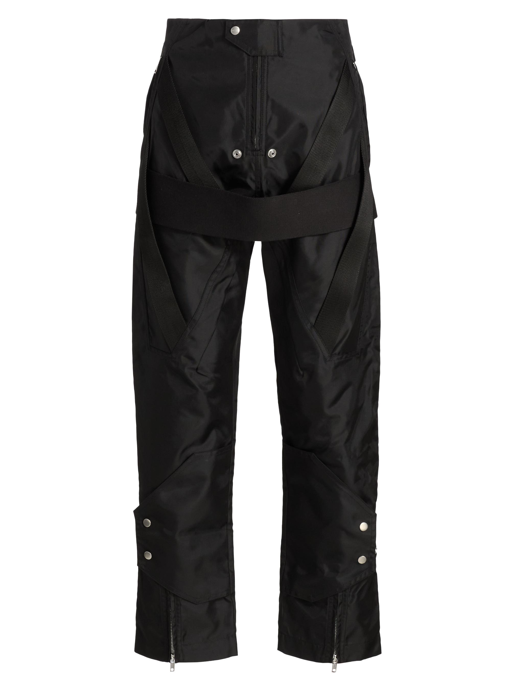 Rick Owens Men's Megastrapped Stretch-Nylon Moto Pants - Black