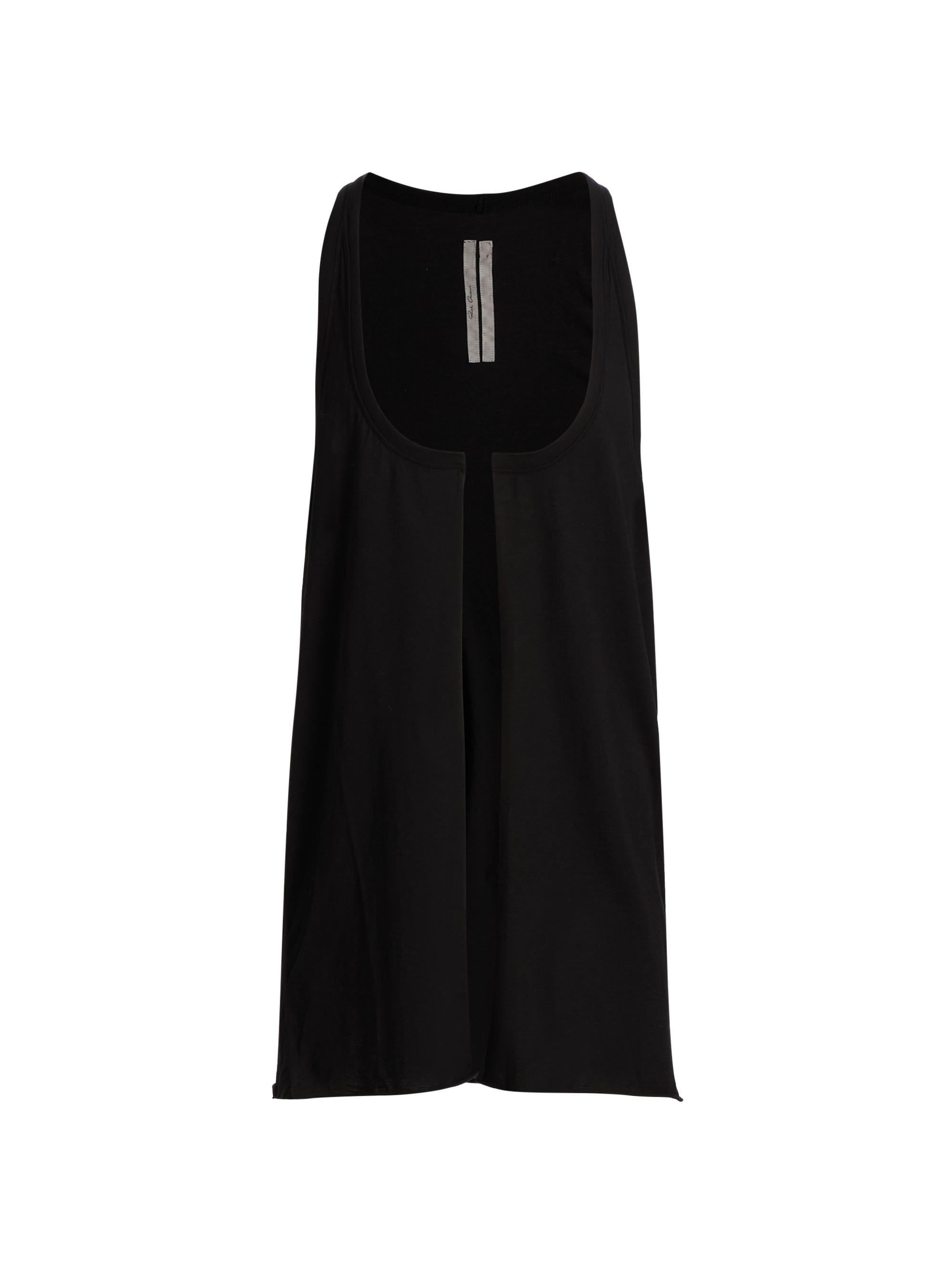 Rick Owens Men's Pony Open-Front Cotton Tank - Black