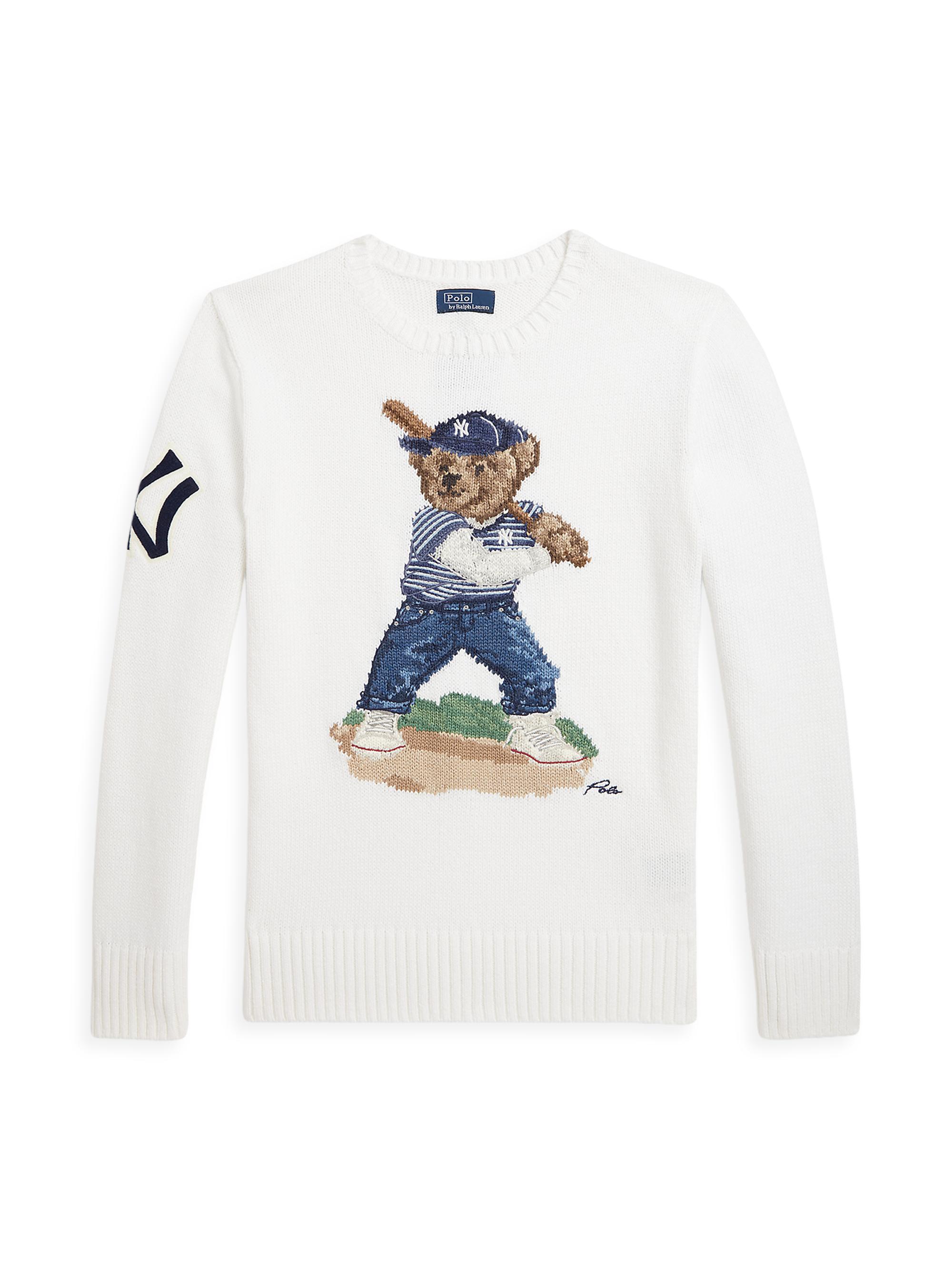 Polo Ralph Lauren Little Boy's & Boy's Yankees Crewneck Sweater - Deckwash White Combo