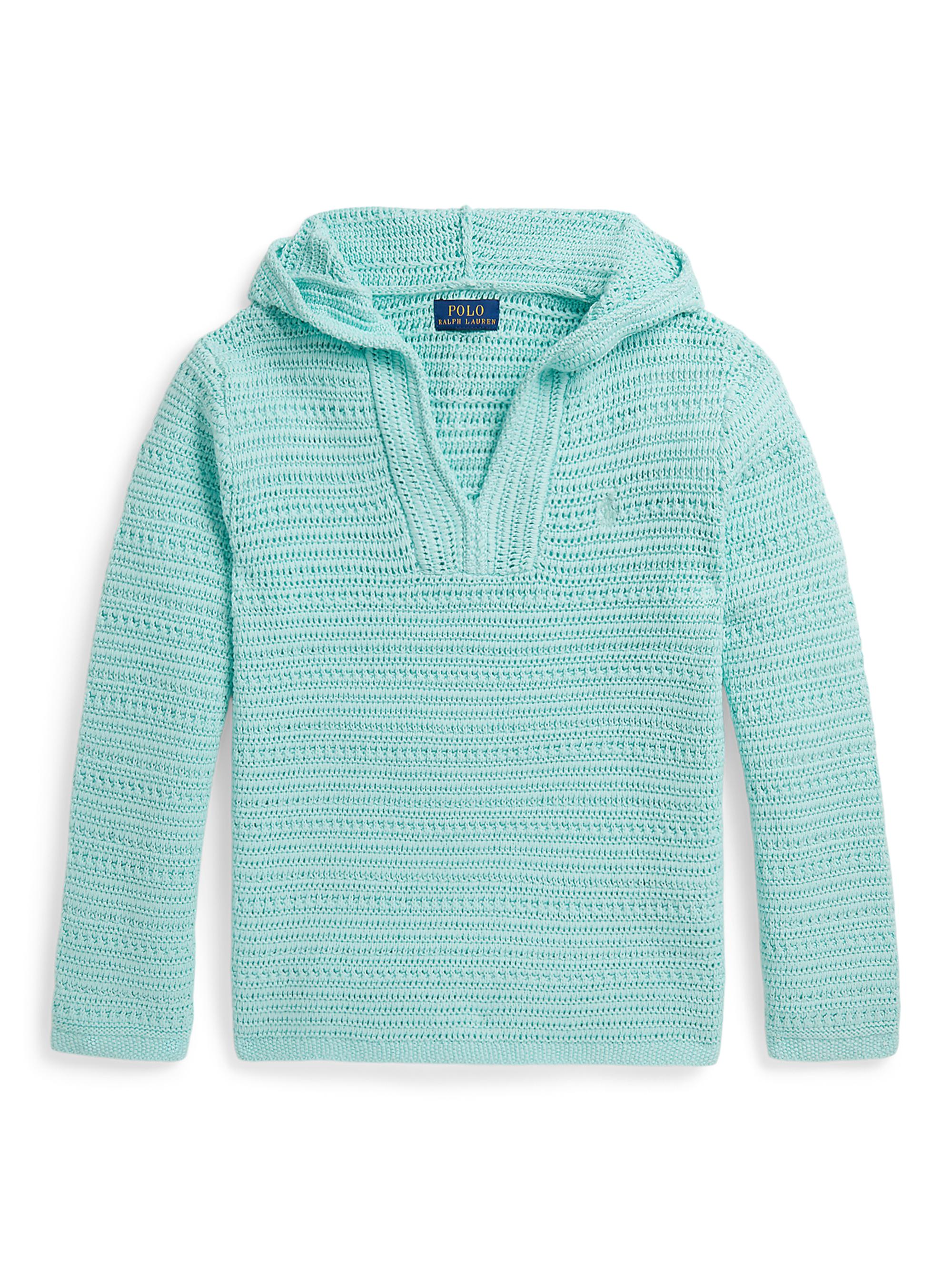 Polo Ralph Lauren Little Girl's & Girl's Hooded Cotton Sweater - Parakeet