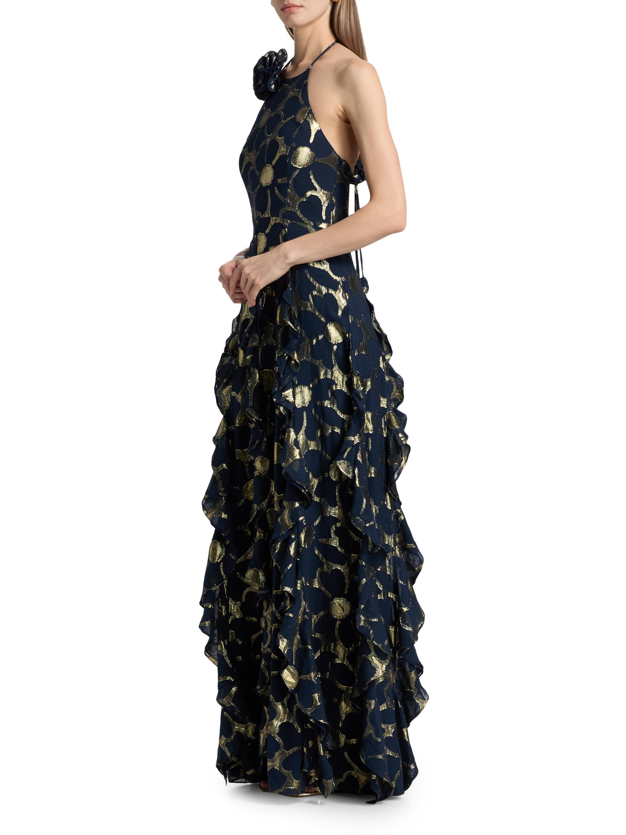 Ramy Brook Idella Daisy Metallic Jacquard Gown | Saks Fifth Avenue