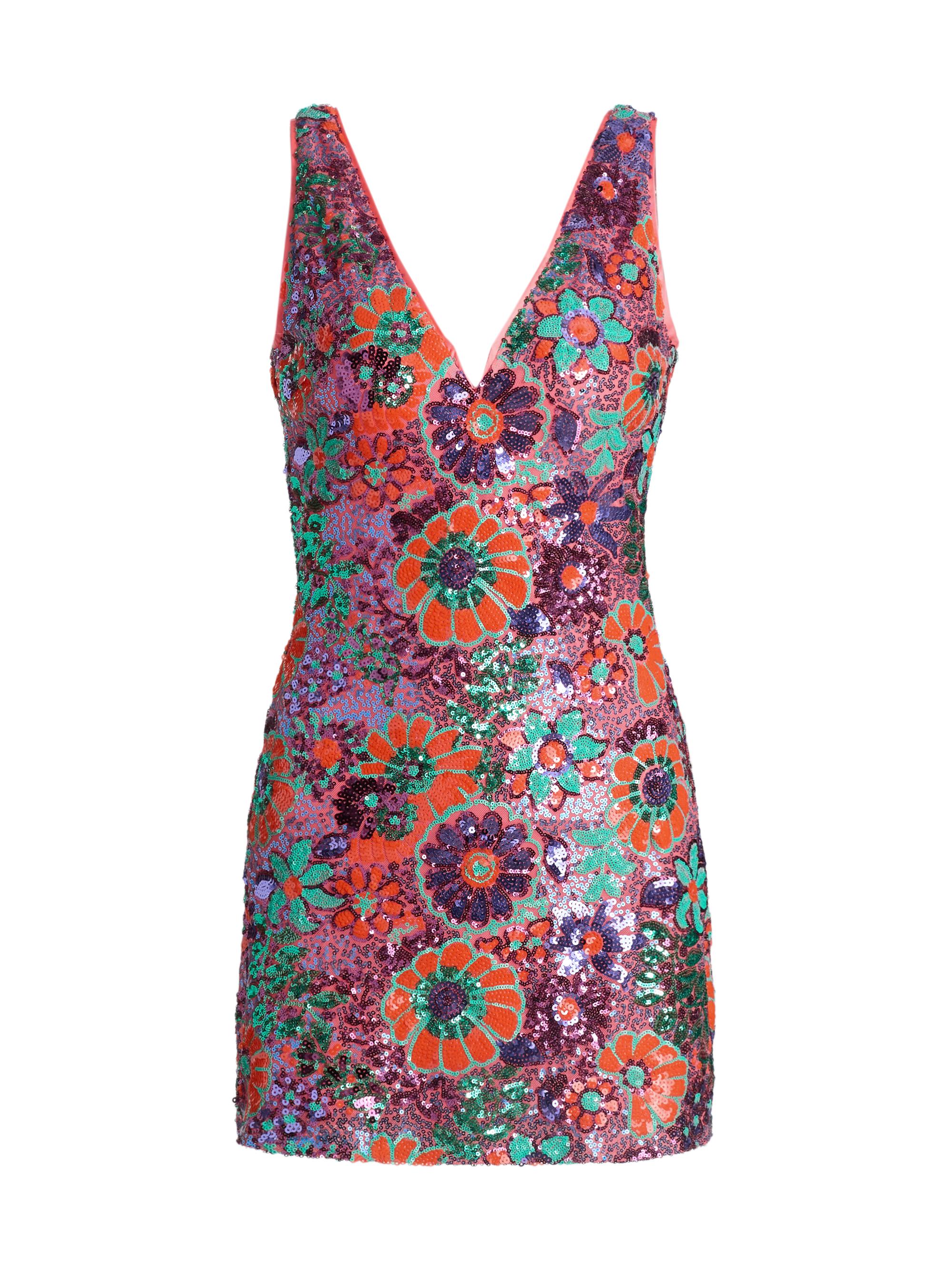 Ramy Brook Women's Dahlia Floral-Sequined Minidress - Coral Sequin Combo