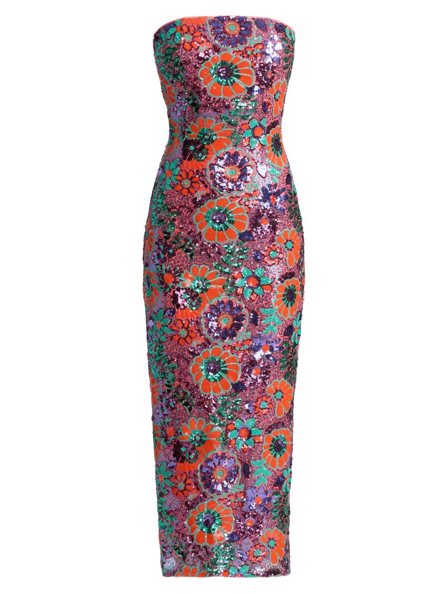 ramyuribbon様 Ramy Brook Bonnie Floral Sequined Strapless Midi-Dress | Saks