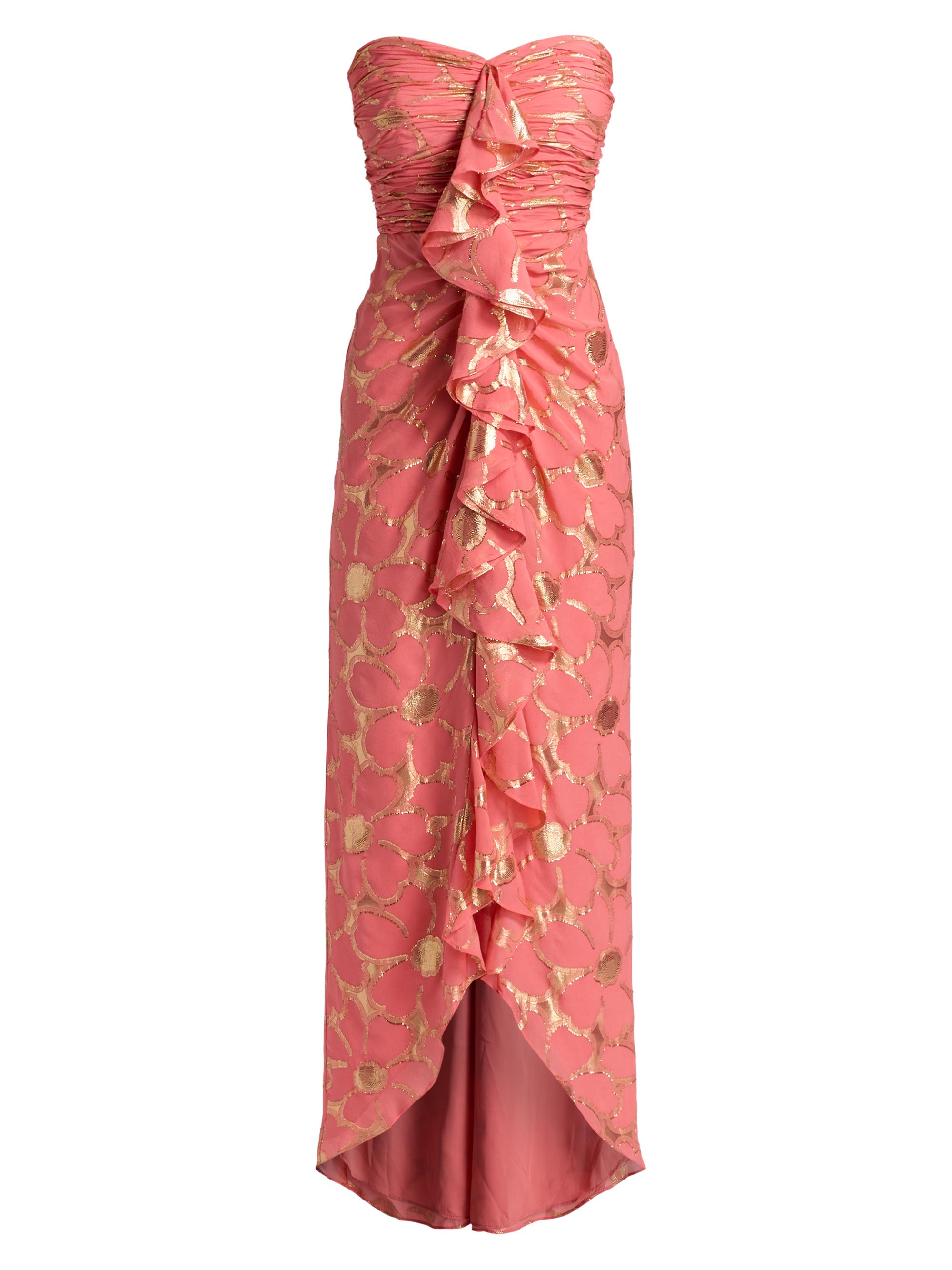 Ramy Brook Women's Daisy Goldie Floral Strapless Gown - Coral Jacquard