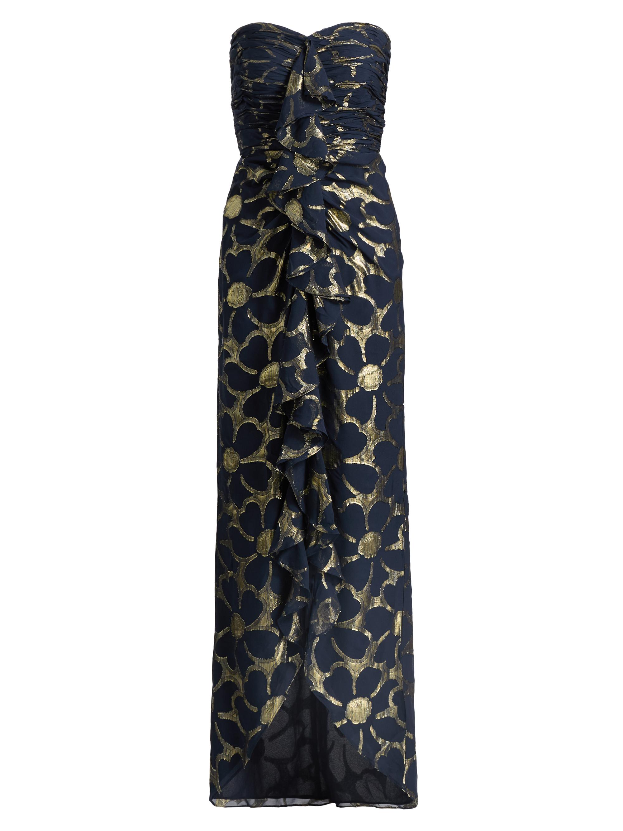 Ramy Brook Women's Daisy Goldie Floral Strapless Gown - Navy Jacquard
