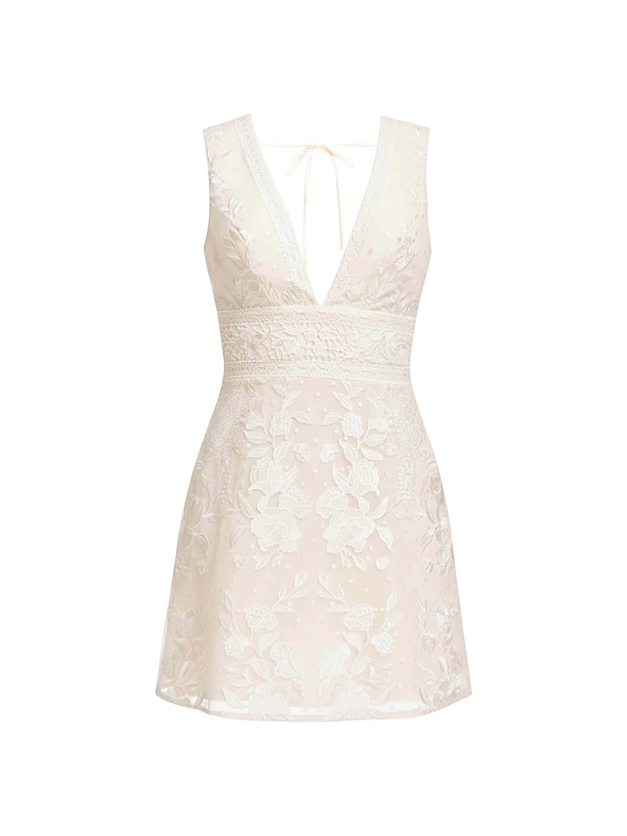 open lace back dress Destination Mini Dress ~ White Crochet – Show Me Your Mumu main image 1