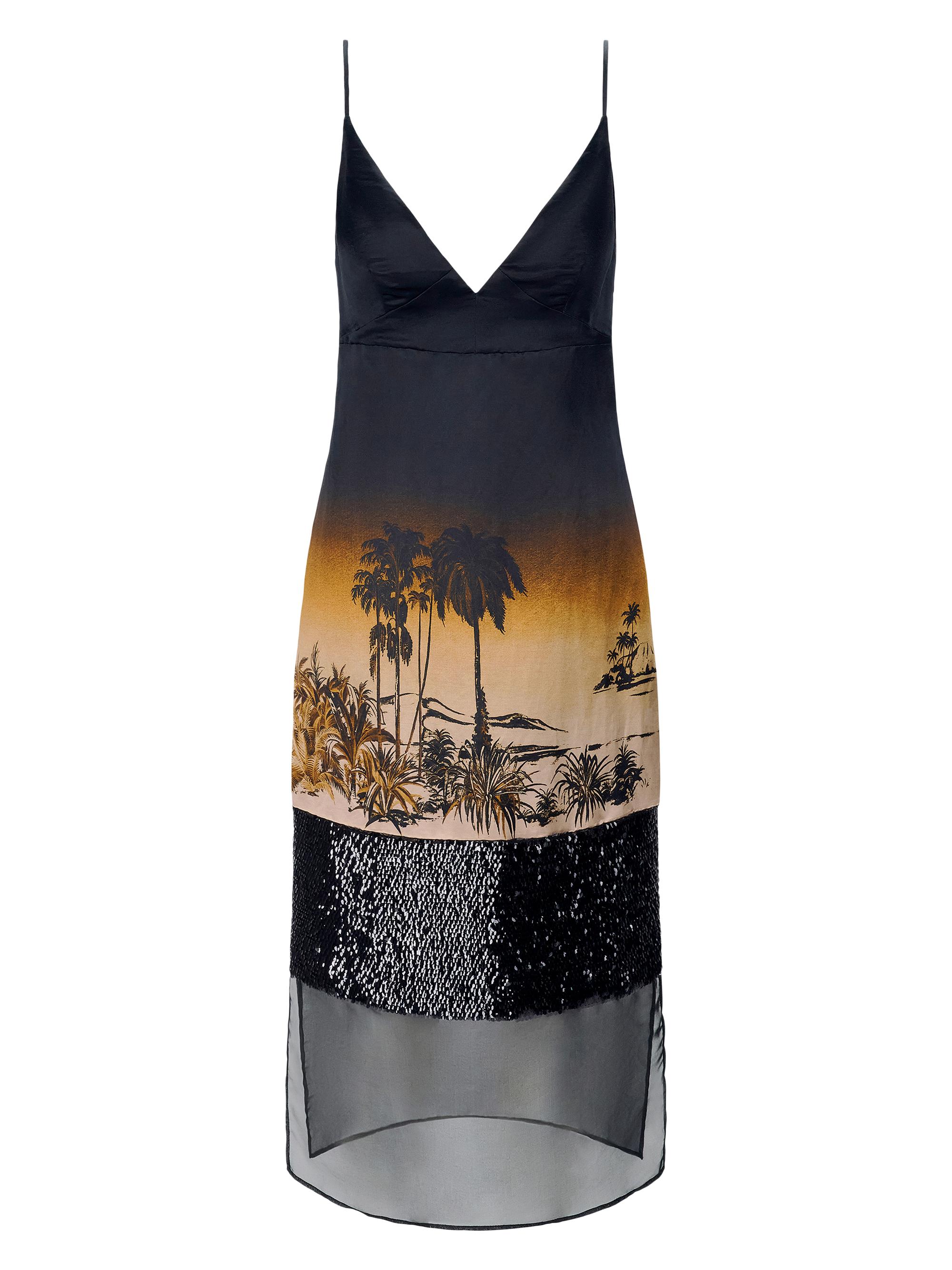 Staud Women's Nalu Printed Sequin-Embellished Linen-Silk Midi-Slipdress - California Nights