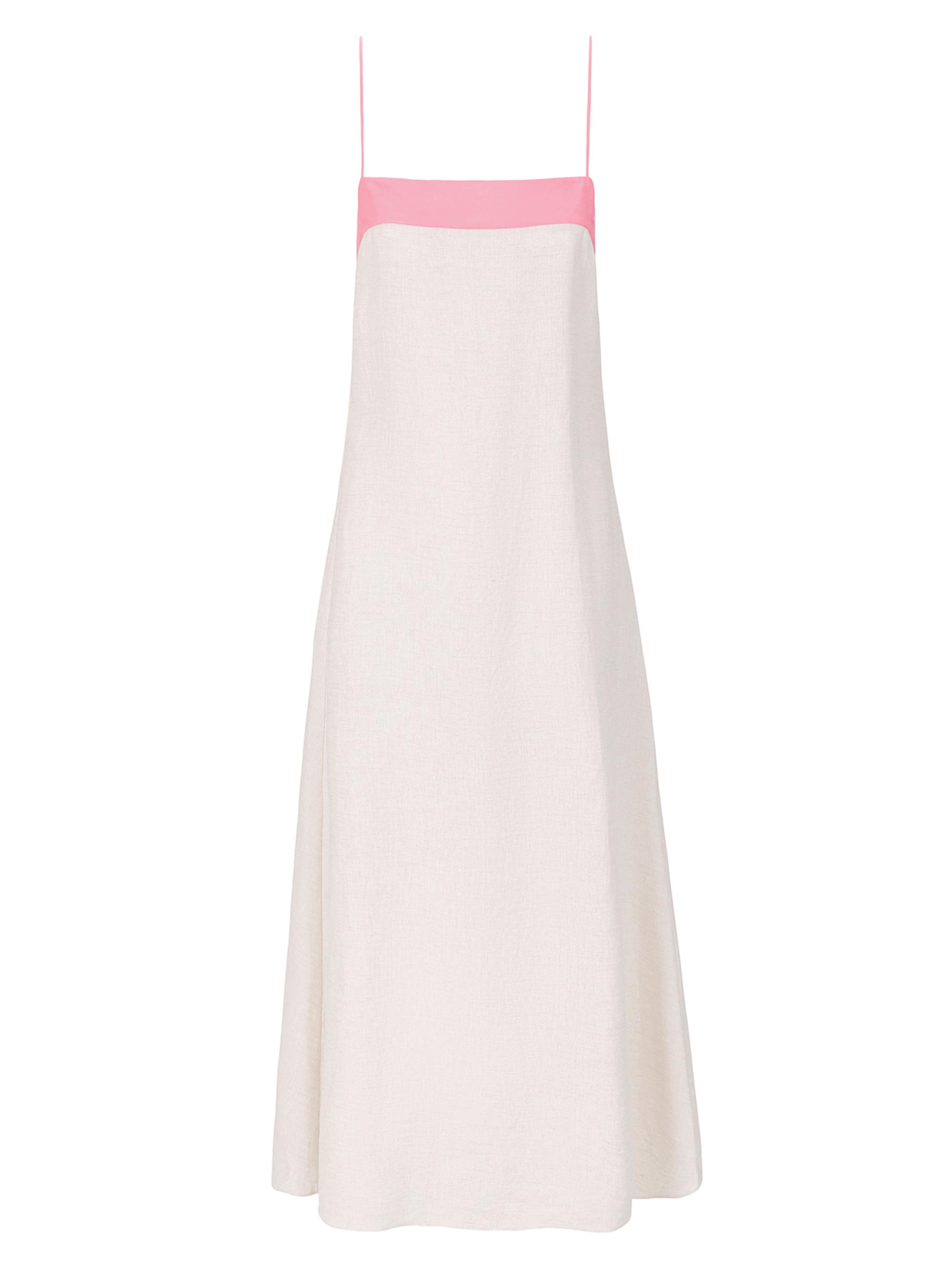 Laura Tipped Linen Maxi Dress