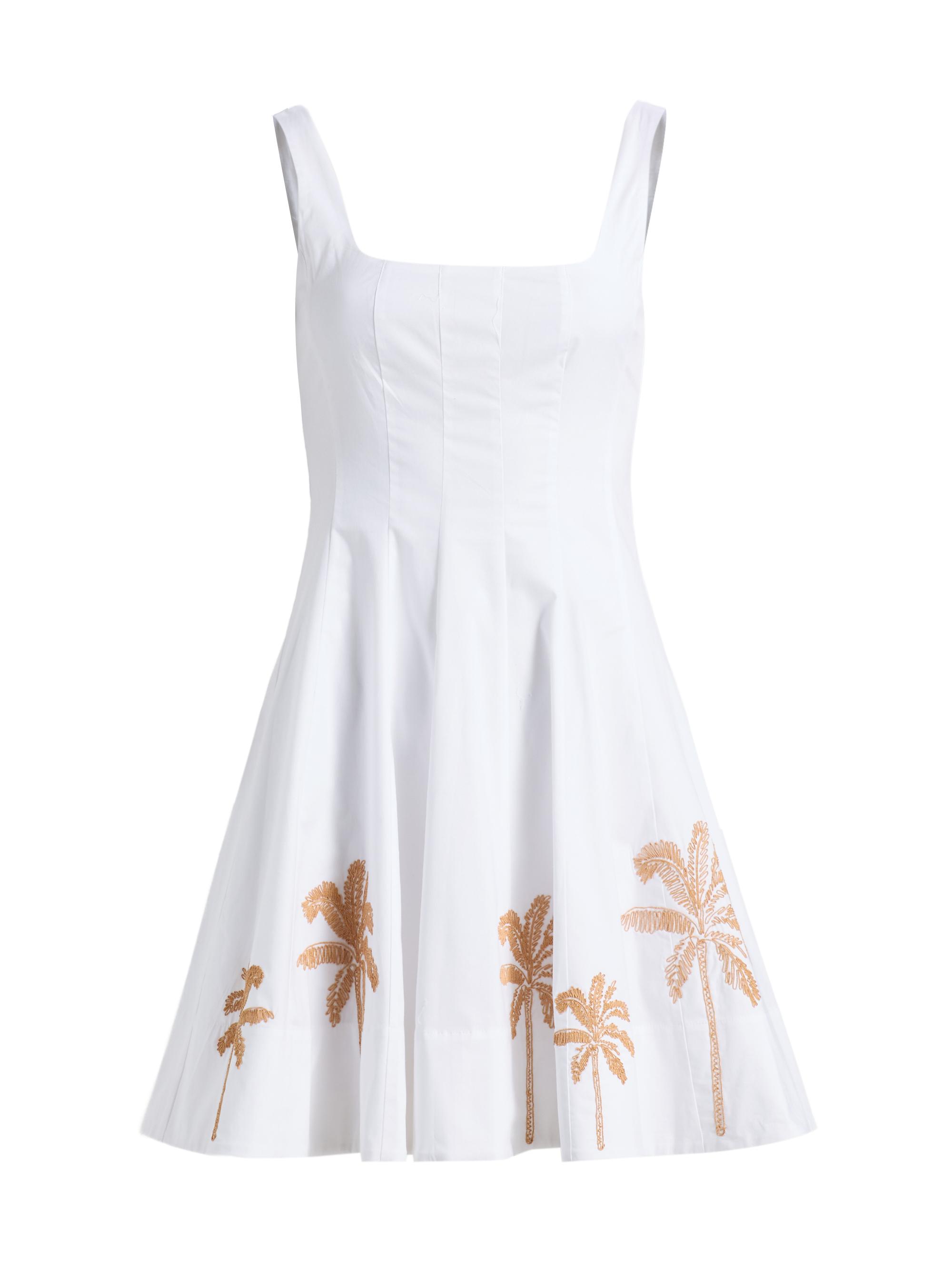 Staud Women's Wells Palm-Embroidered Minidress - White Embroidery