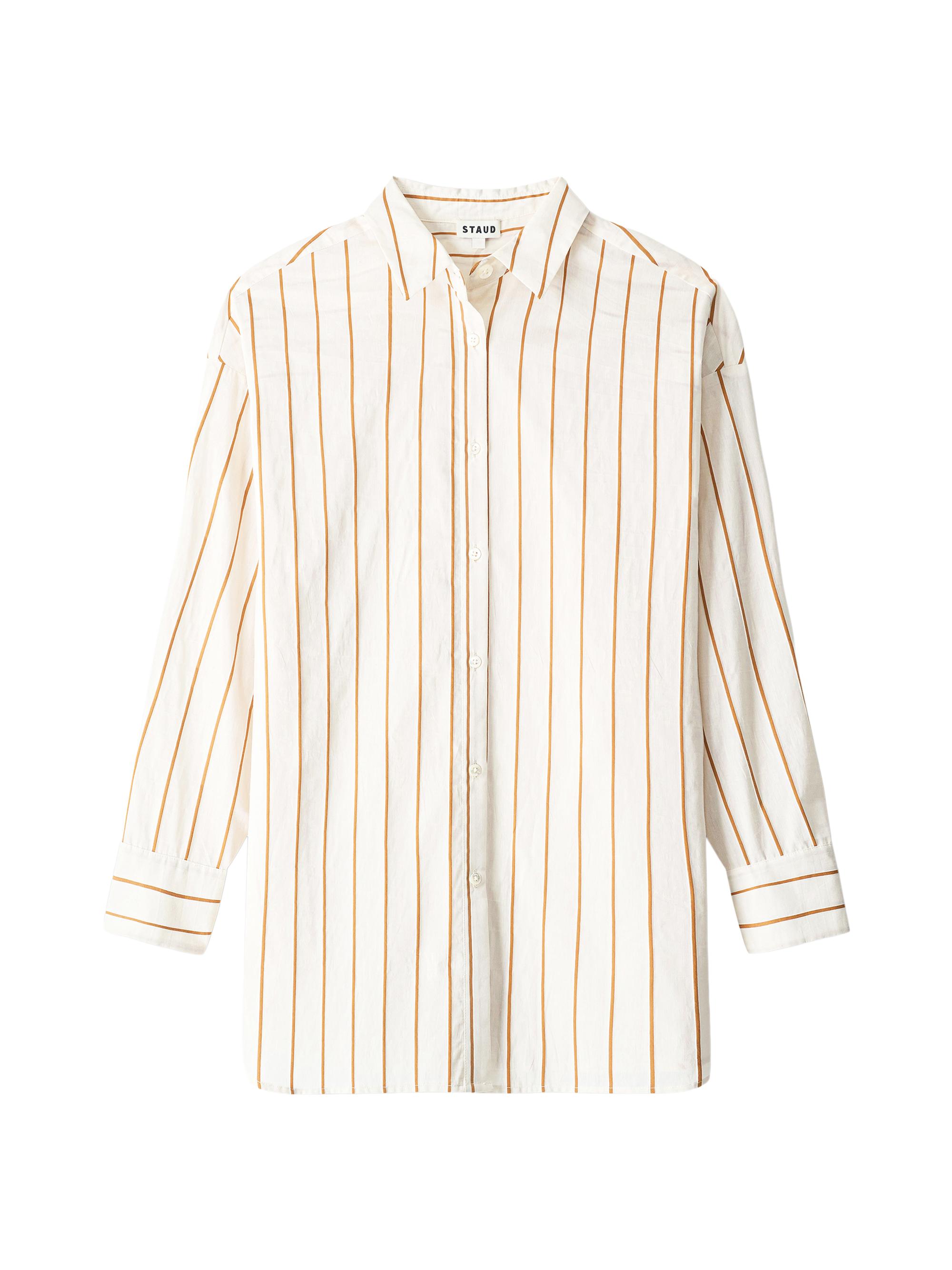 Staud Women's Kendy Striped Cotton-Blend Shirt - Solana Stripe