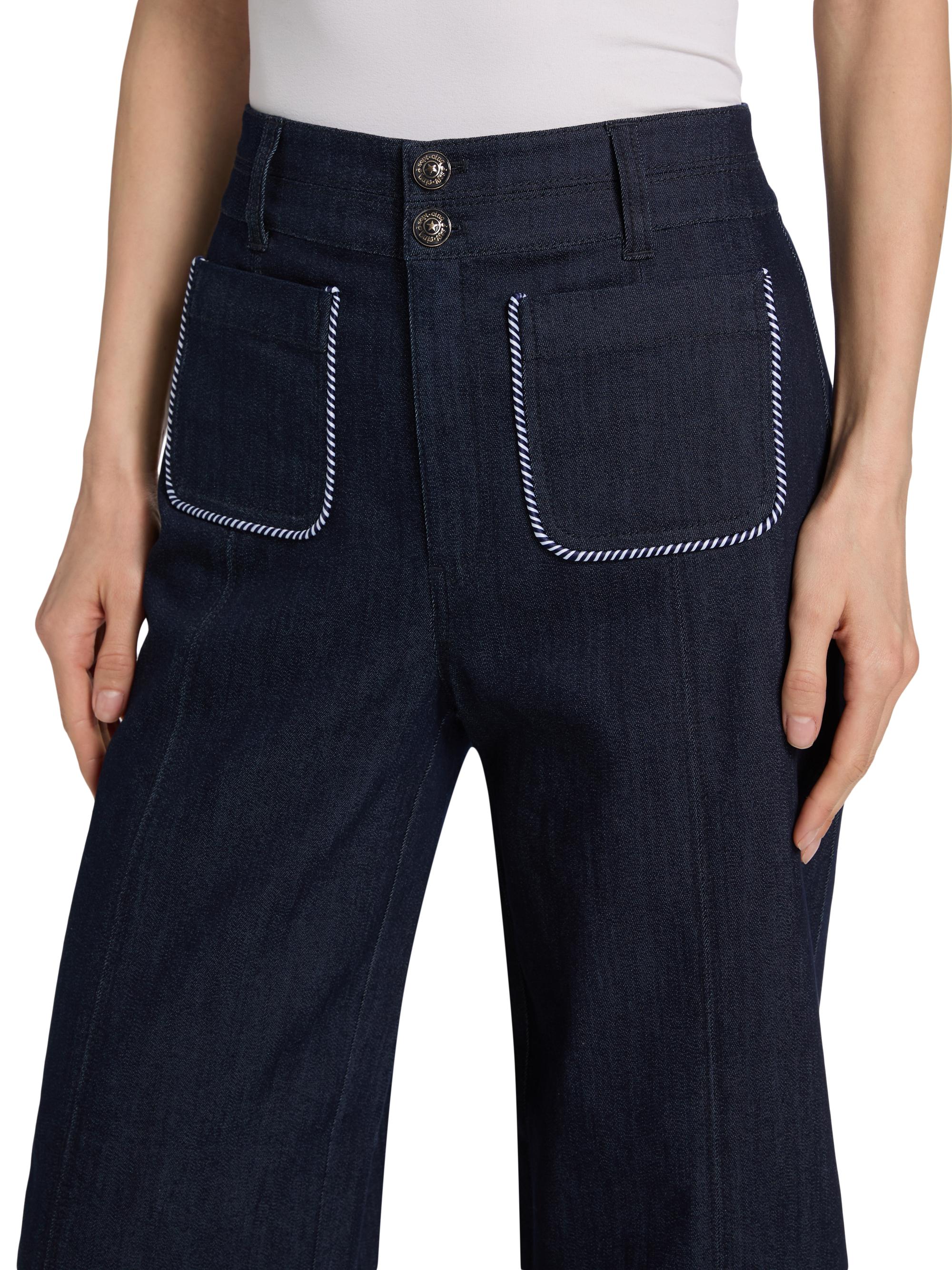 Cinq à Sept Dorothea Twisted-Trim Wide-Leg Pants | Saks Fifth Avenue