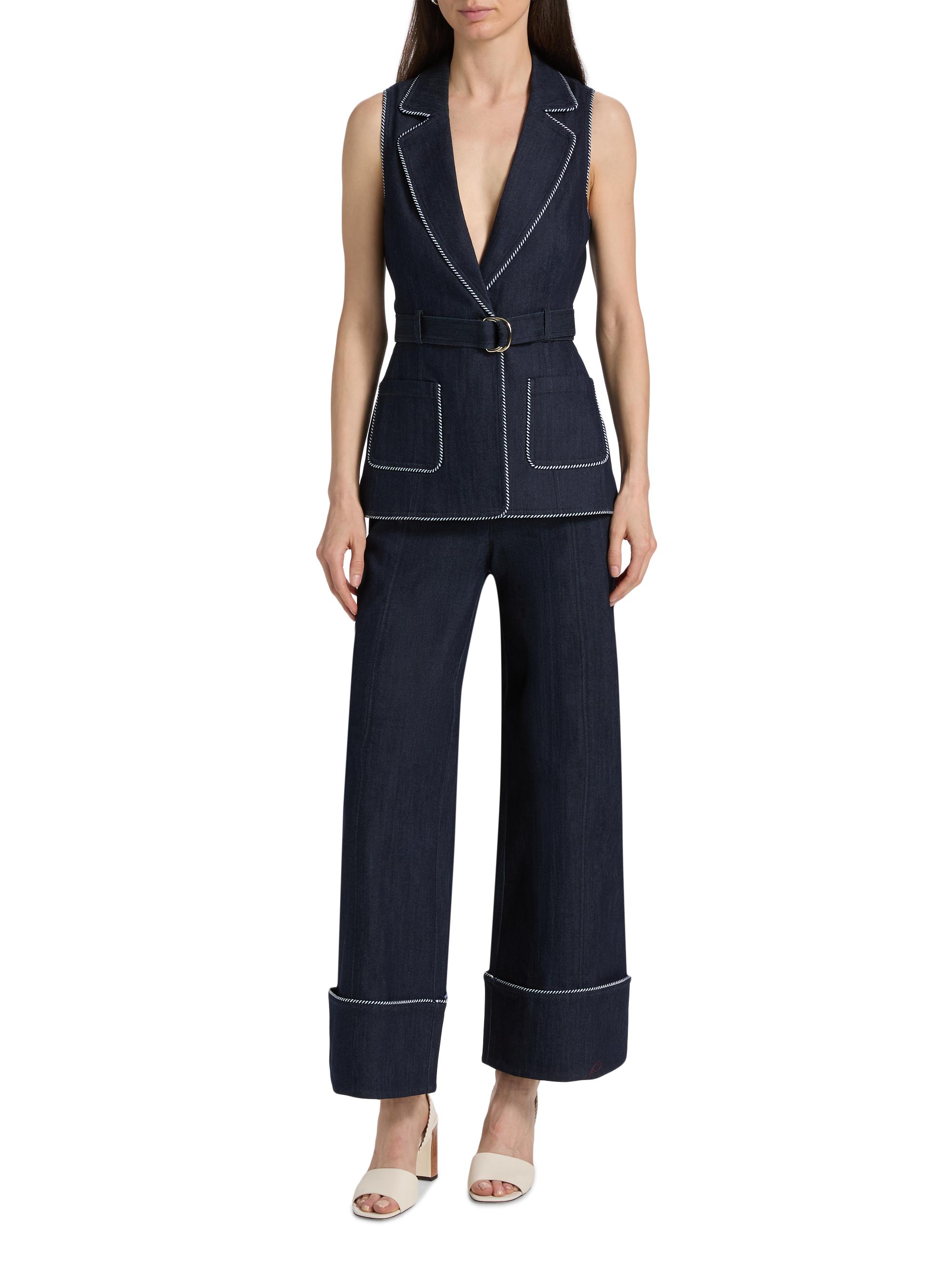 Cinq à Sept Dorothea Twisted-Trim Wide-Leg Pants | Saks Fifth Avenue