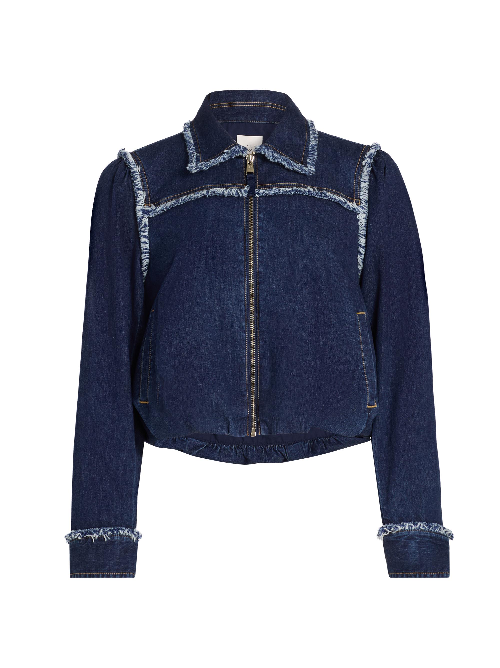 Cinq à Sept Reve Crystal Ivy-Embellished Denim Button-Front Jacket