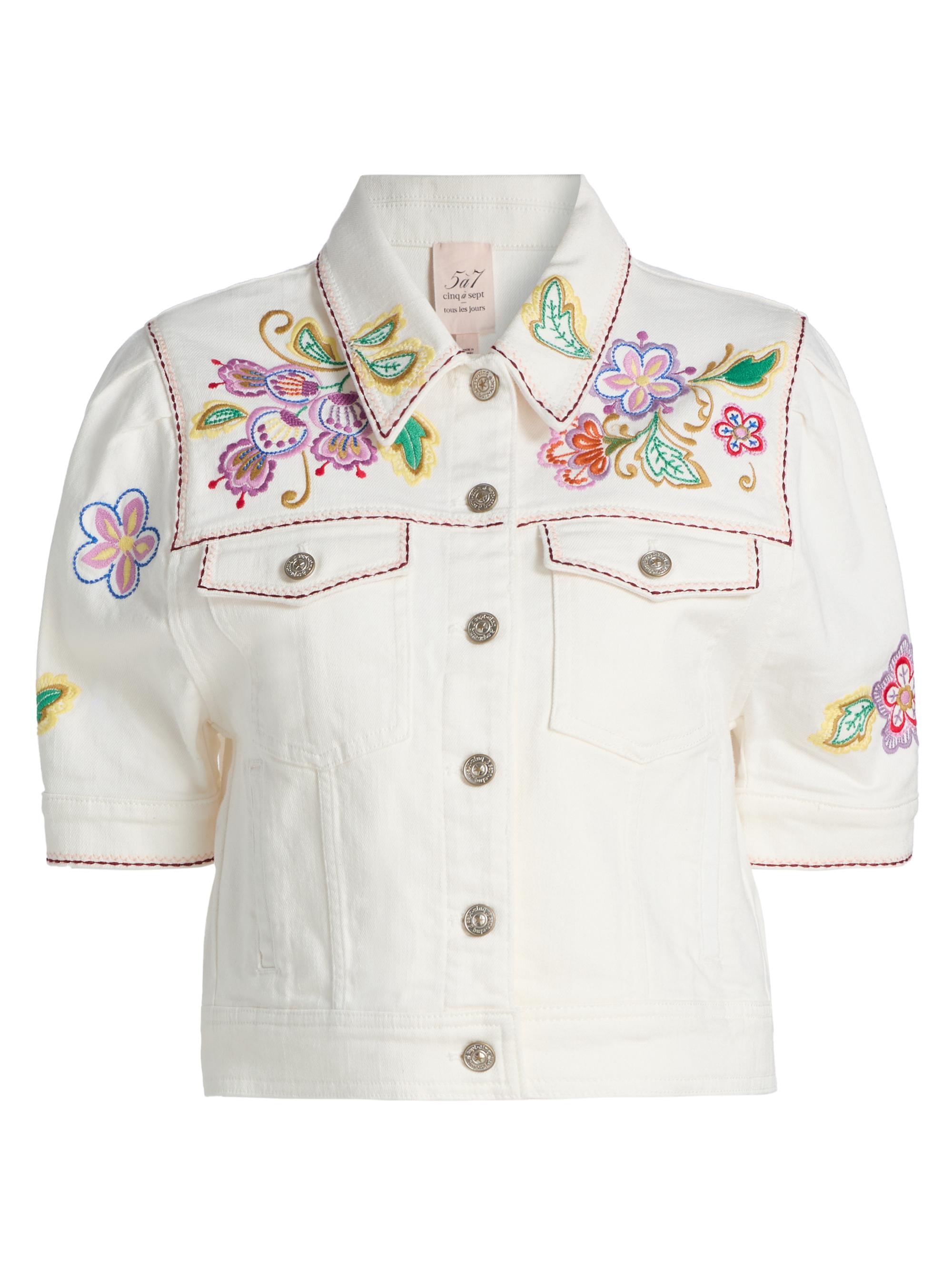 Cinq à Sept Women's Jardin Boheme Carley Denim Jacket - Scour Multi