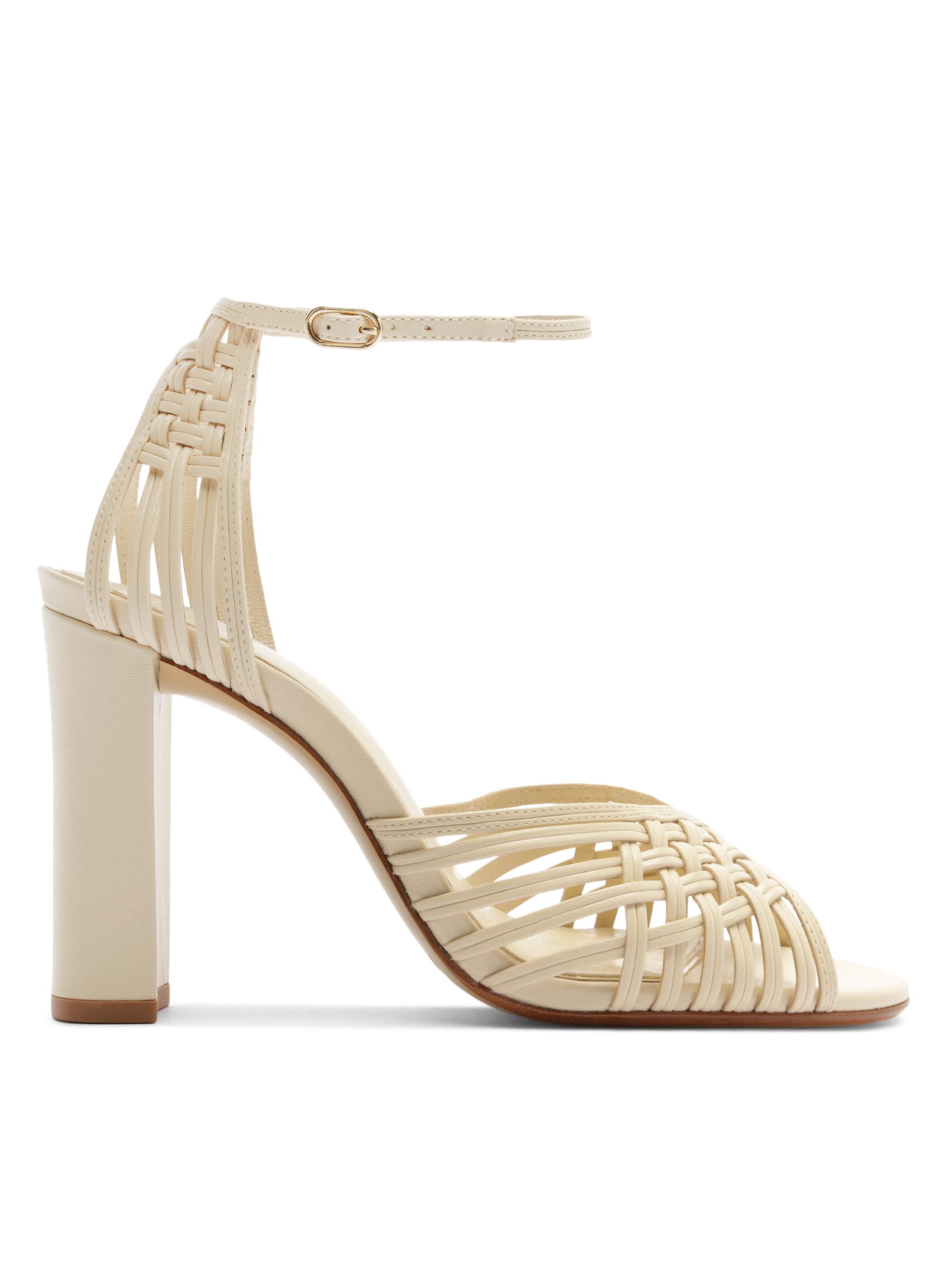 Alexandre Birman Women's Lilian 90MM Woven Leather Block Heel Sandals - Eggshell
