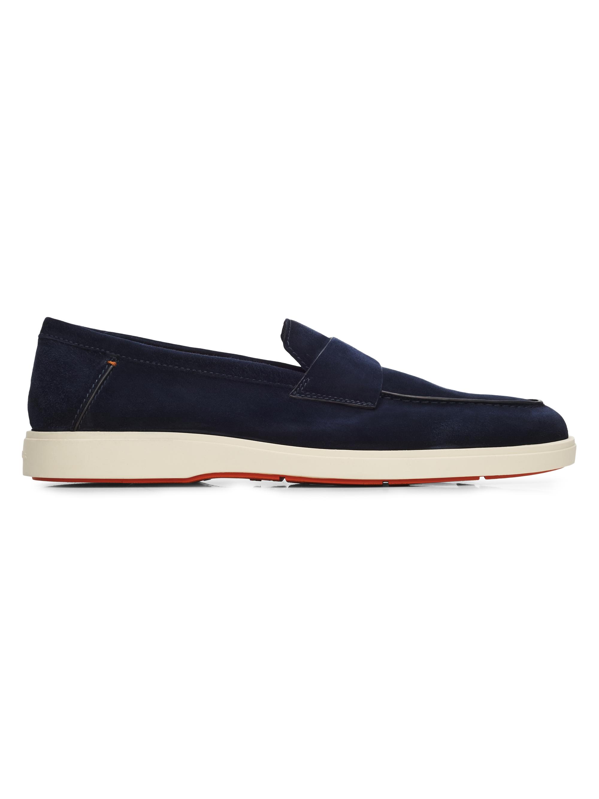 Santoni Men's Revolve Suede Loafers - Blue