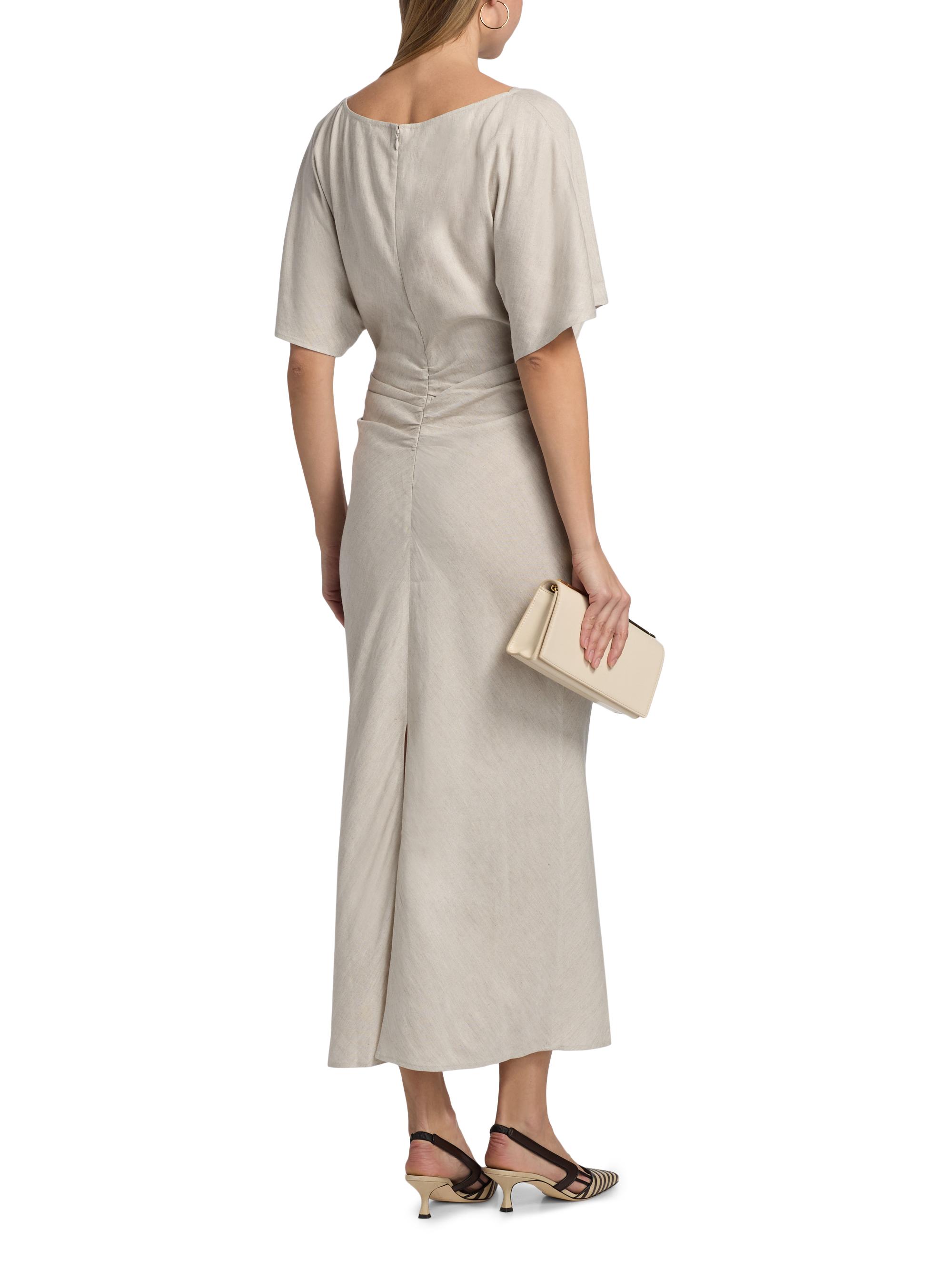 linen pocket dress REINE waisted linen dress main image 0
