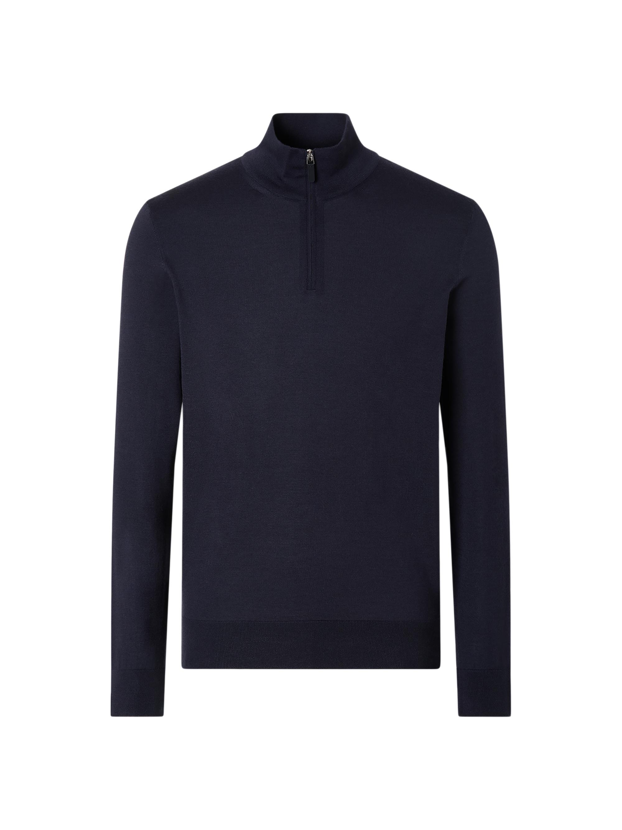 ZEGNA Men's Cashseta Zip Mockneck Sweater - Navy Blue