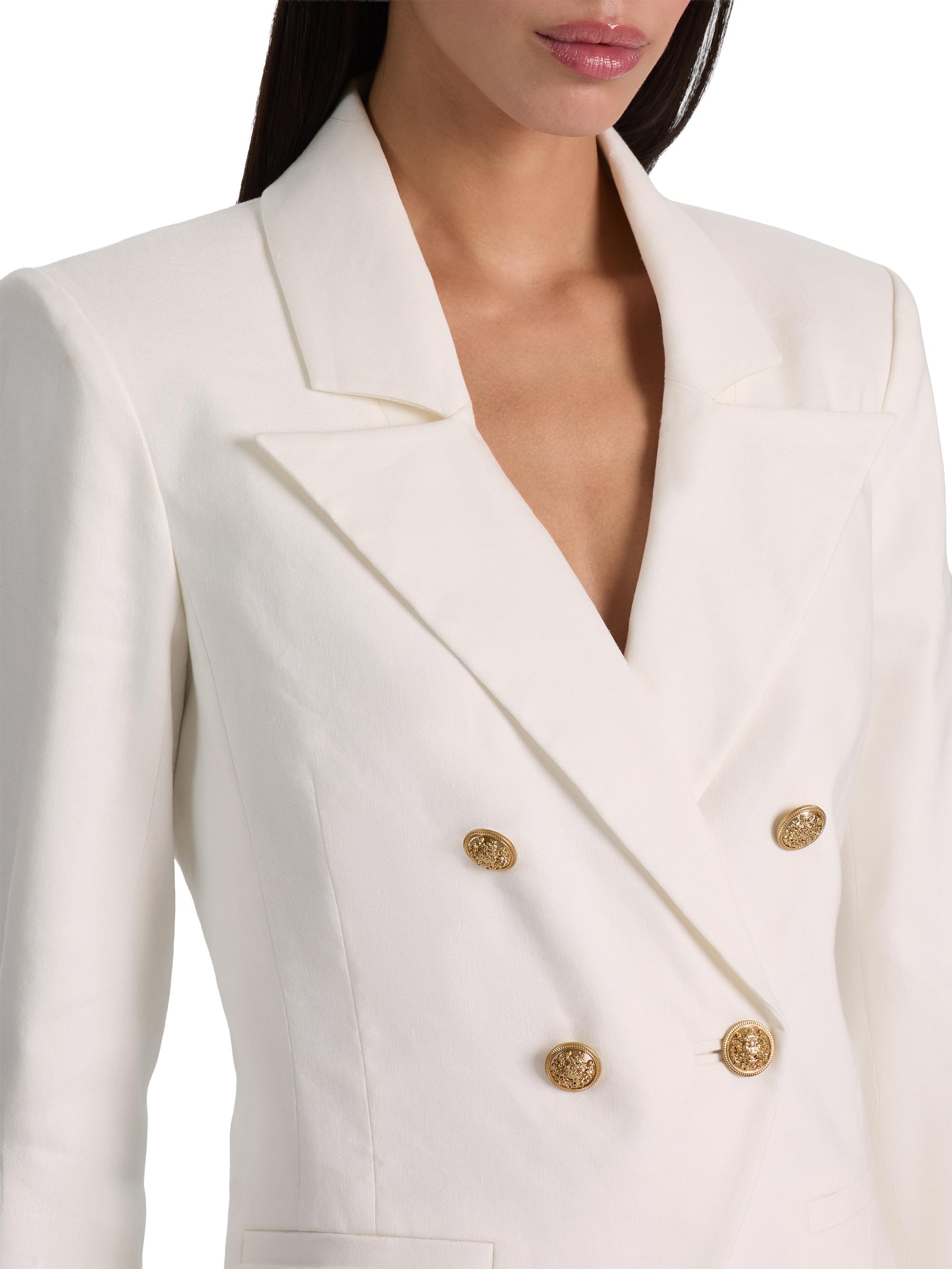 ALICE + OLIVIA Sable Double-Breasted Crop Blazer | Saks Fifth Avenue