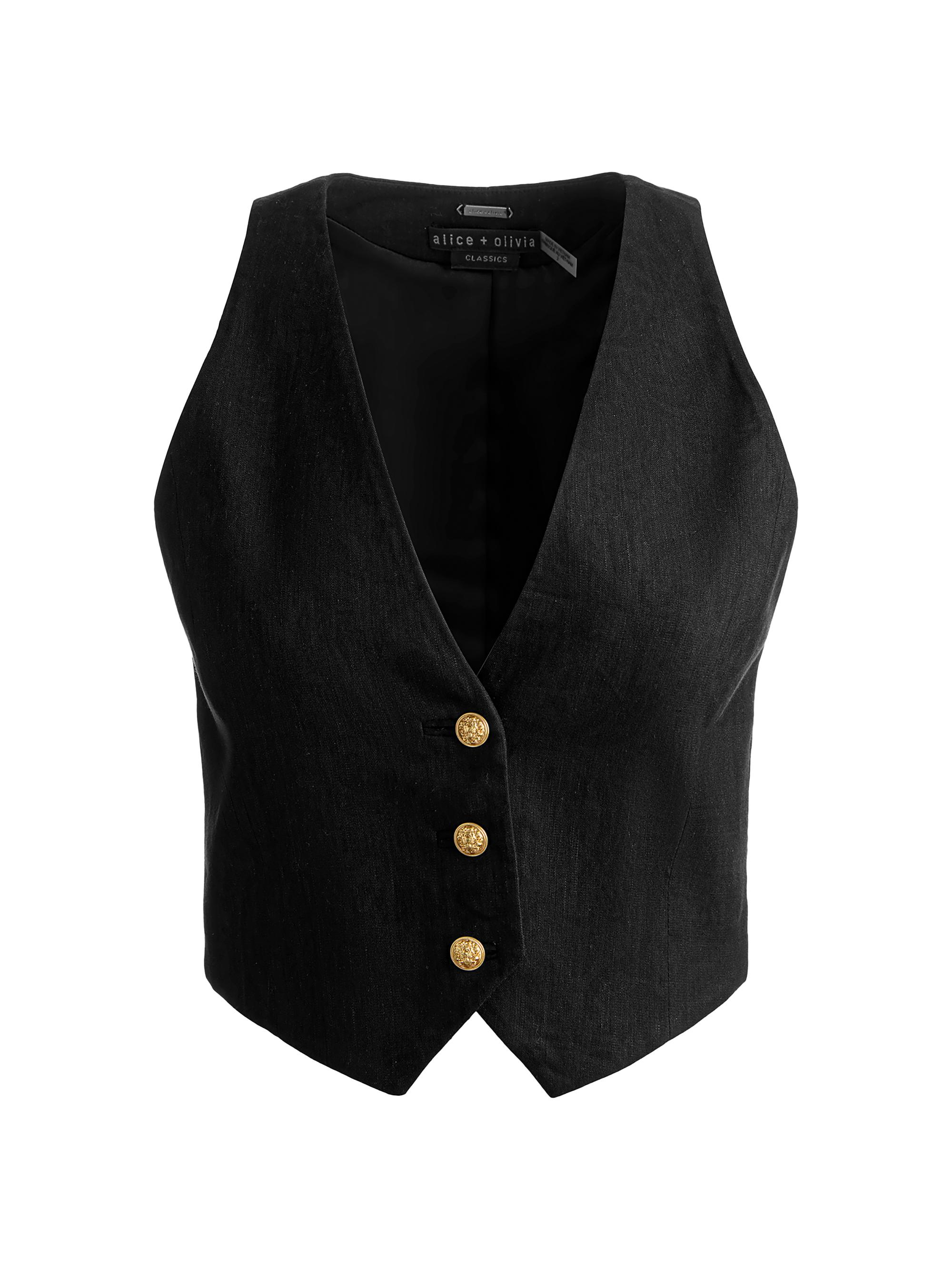 ALICE + OLIVIA Women's Donna Crop Vest - Black