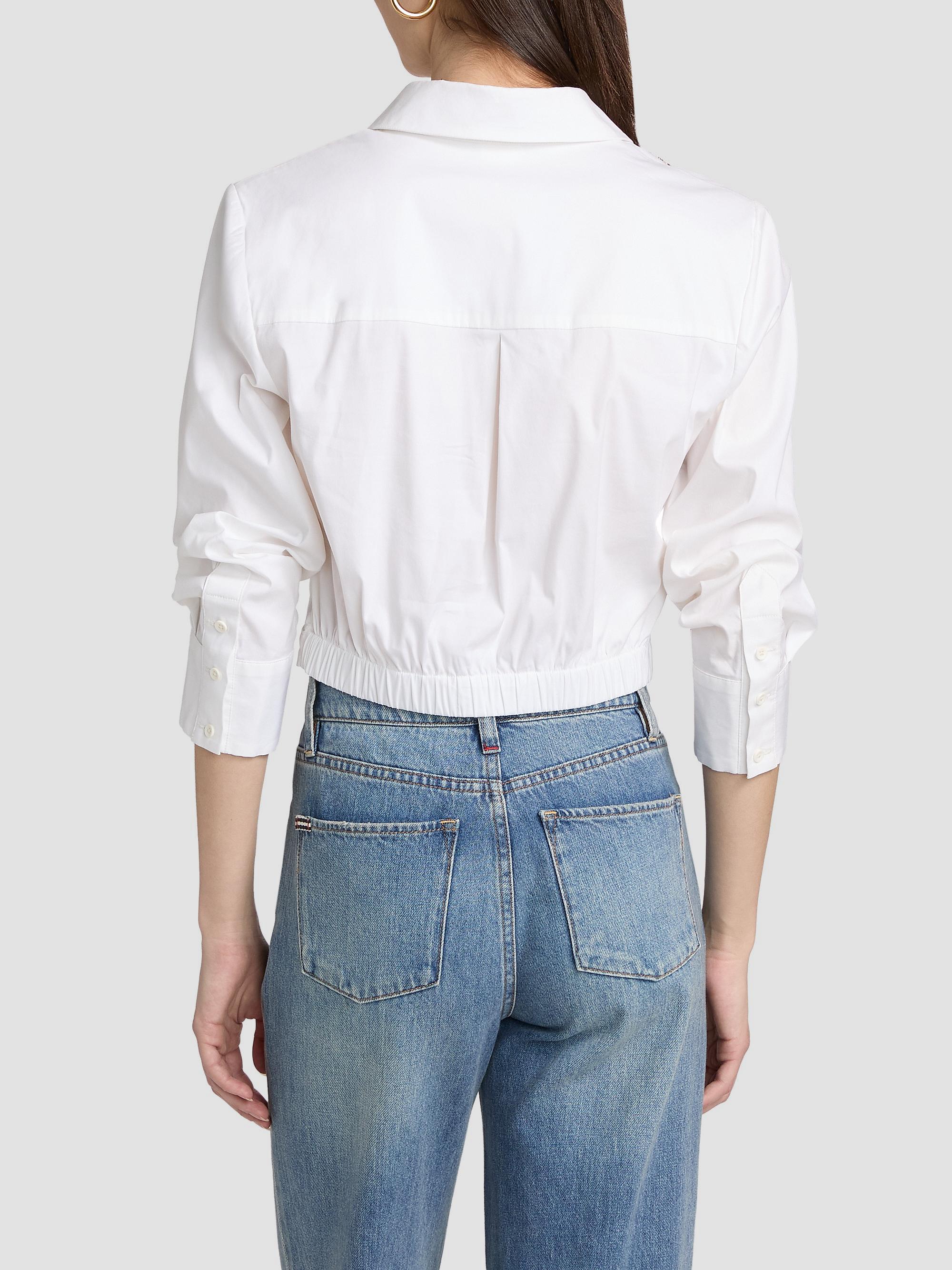 ALICE + OLIVIA Phebe Cotton-Blend Twist-Front Shirt | Saks Fifth