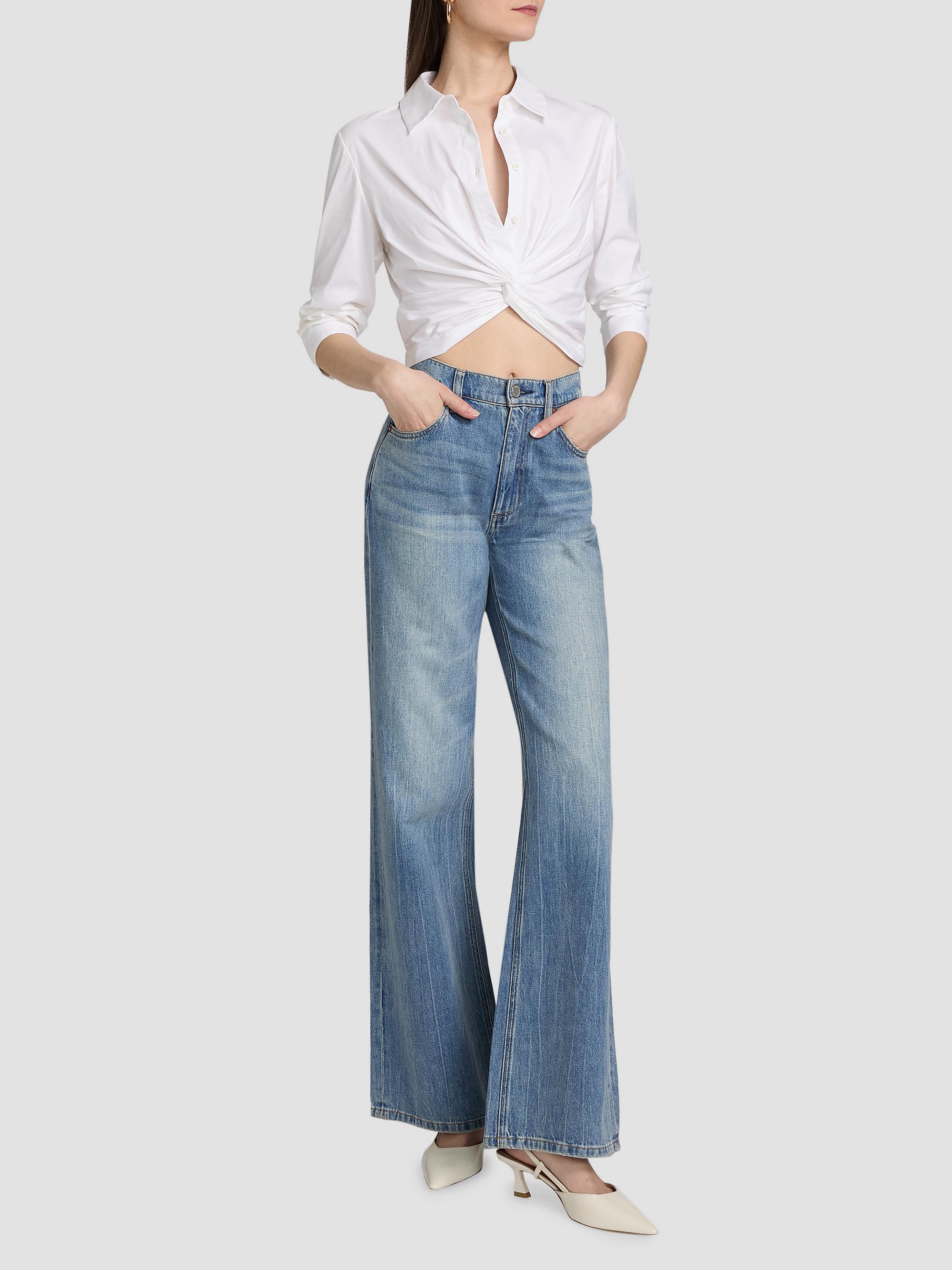 ALICE + OLIVIA Phebe Cotton-Blend Twist-Front Shirt | Saks Fifth