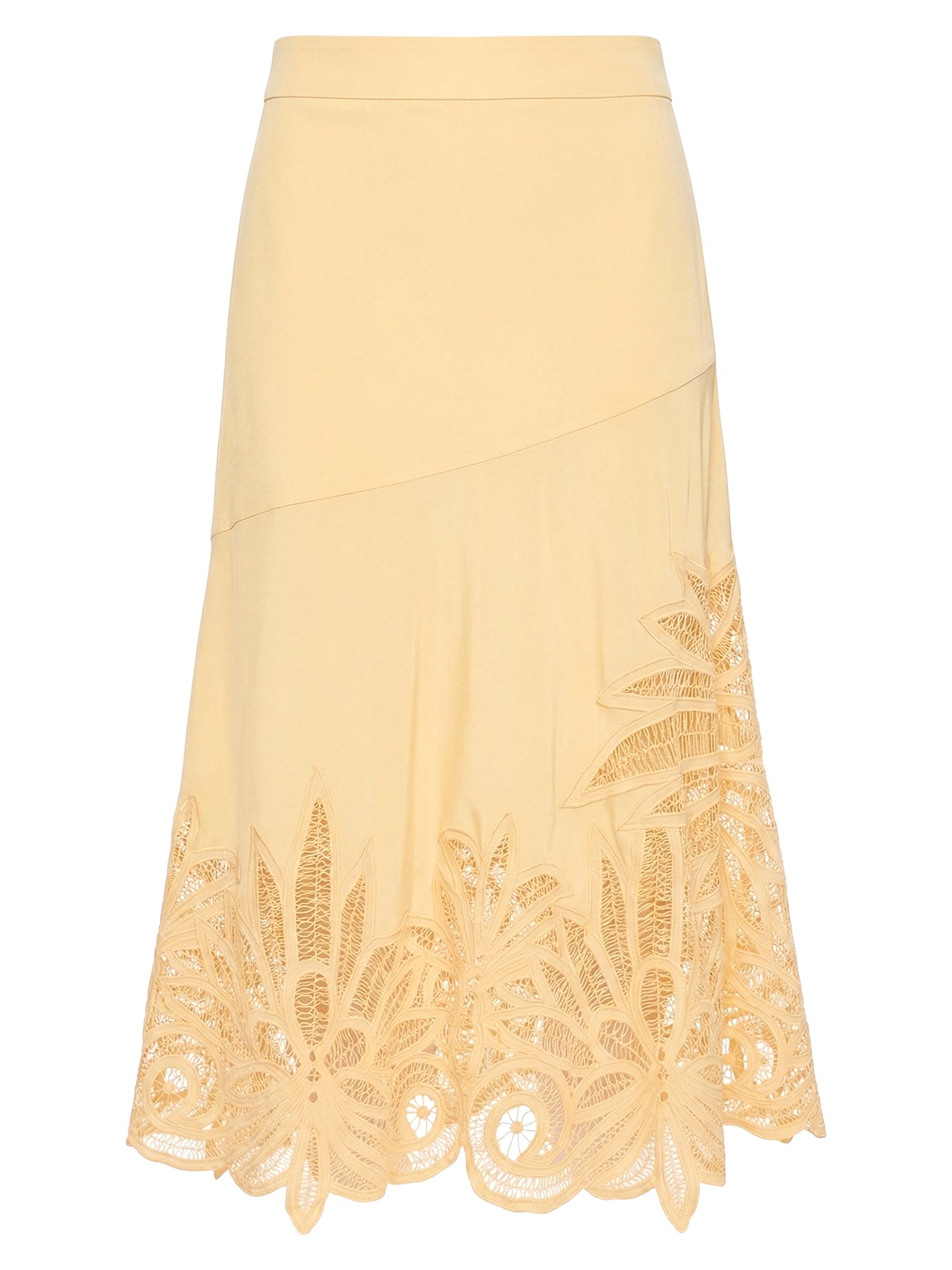Ulla Johnson Women's Oona Silk Lace-Hem Maxi Skirt - Dandelion