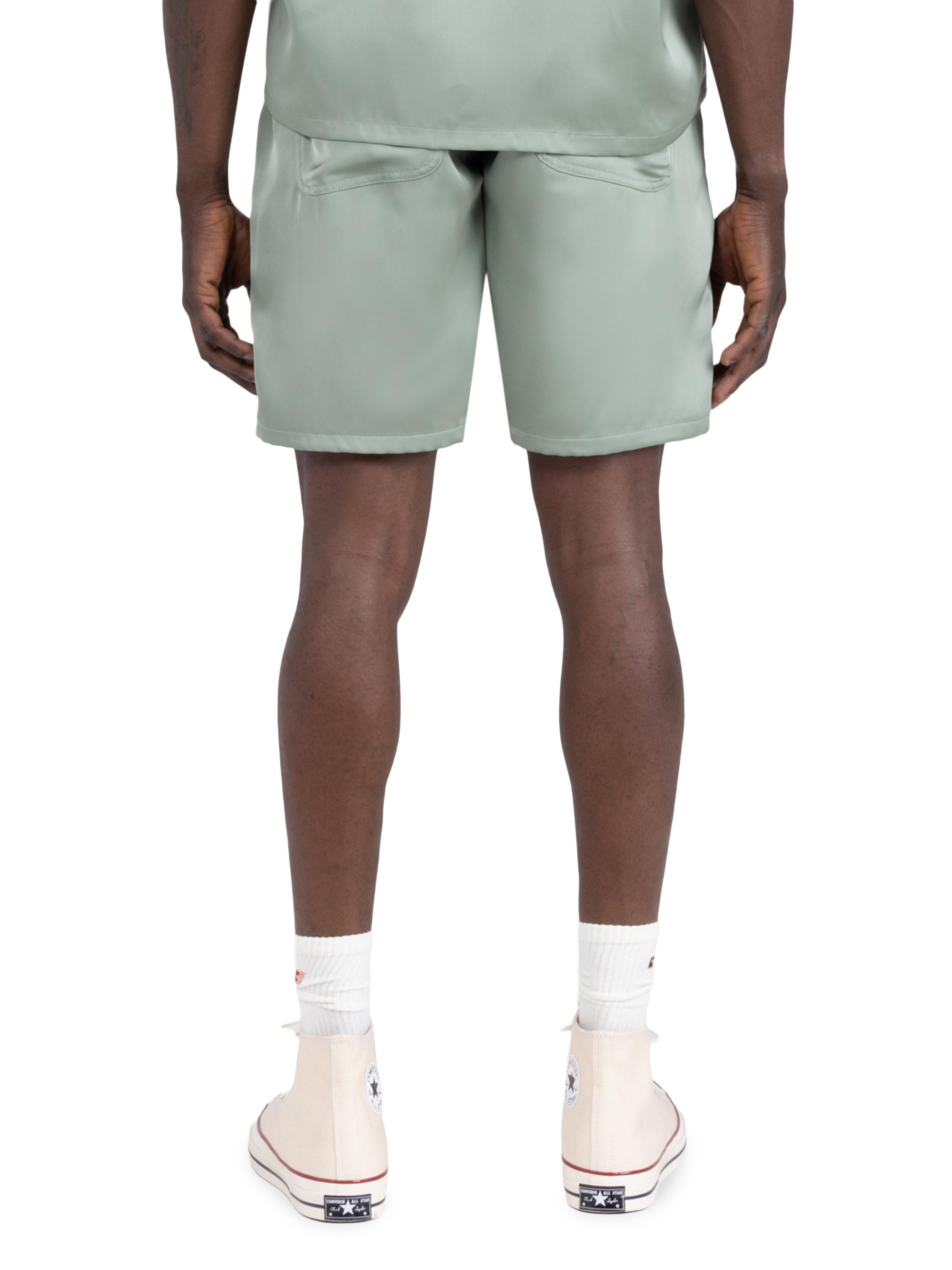Honor The Gift Men's Satin Drawstring Shorts - Sage | Thumbnail 3